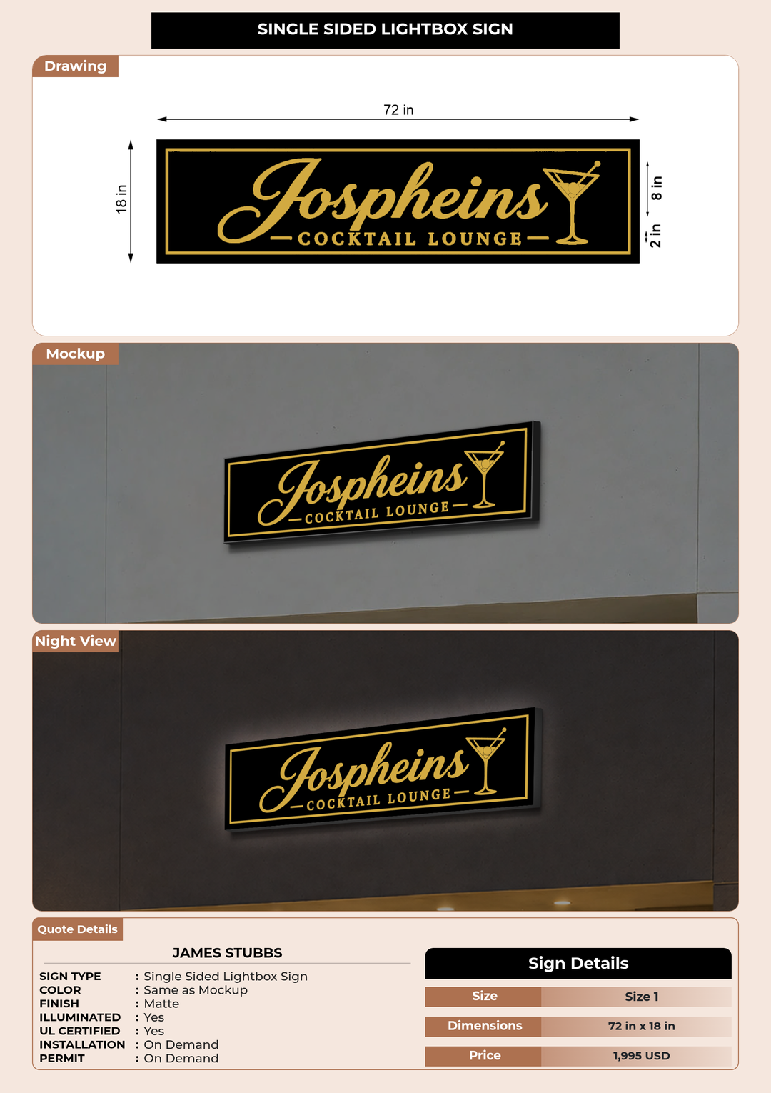 CUSTOM MOCKUP SIGN FOR James Stubbs