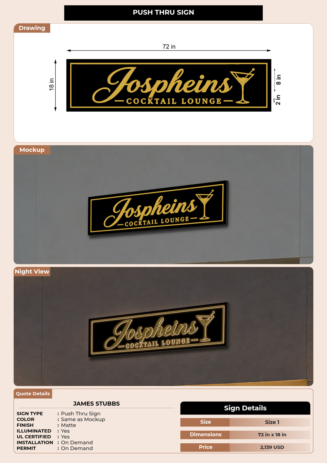 CUSTOM MOCKUP SIGN FOR James Stubbs