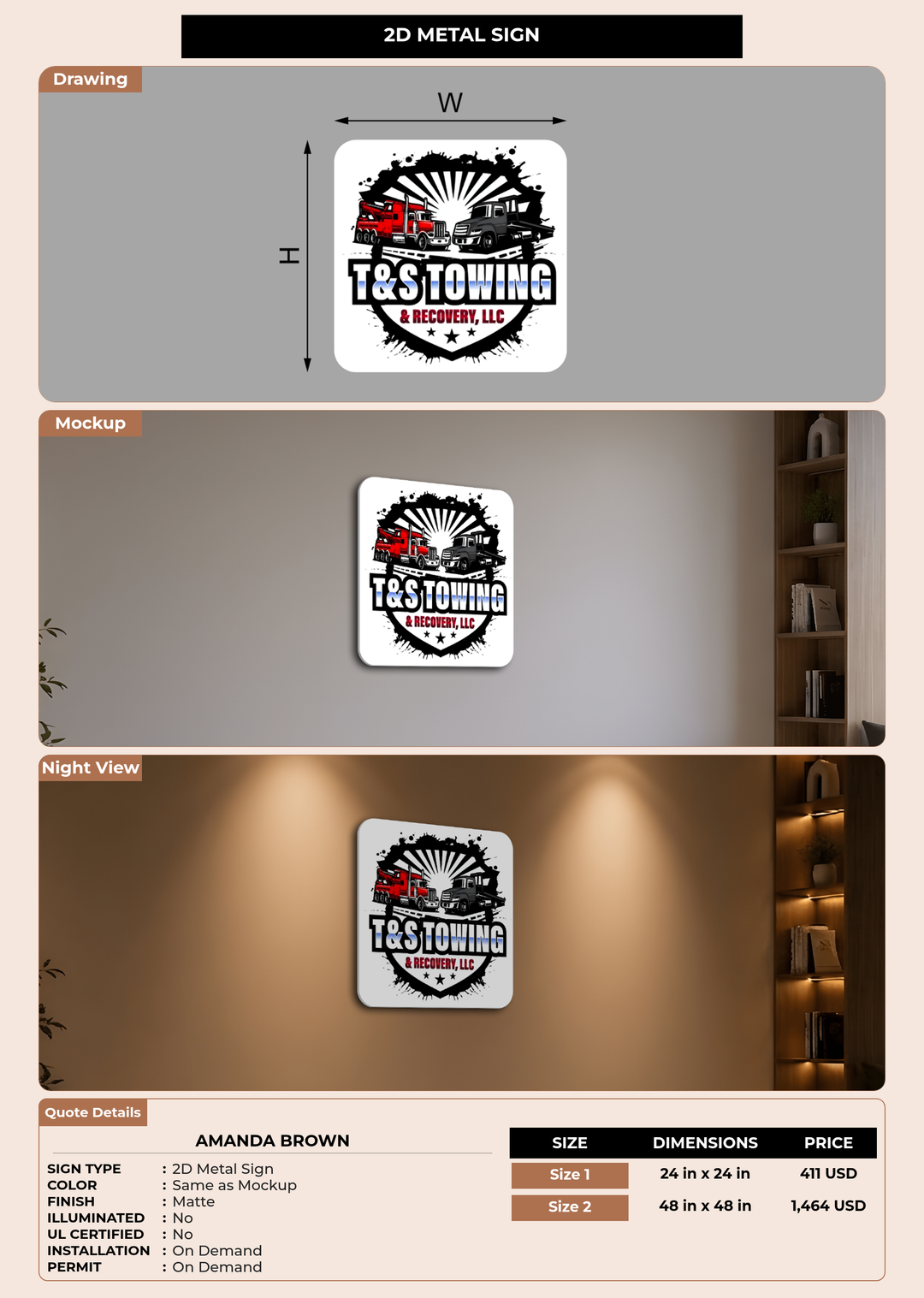 CUSTOM MOCKUP SIGN FOR Amanda Brown