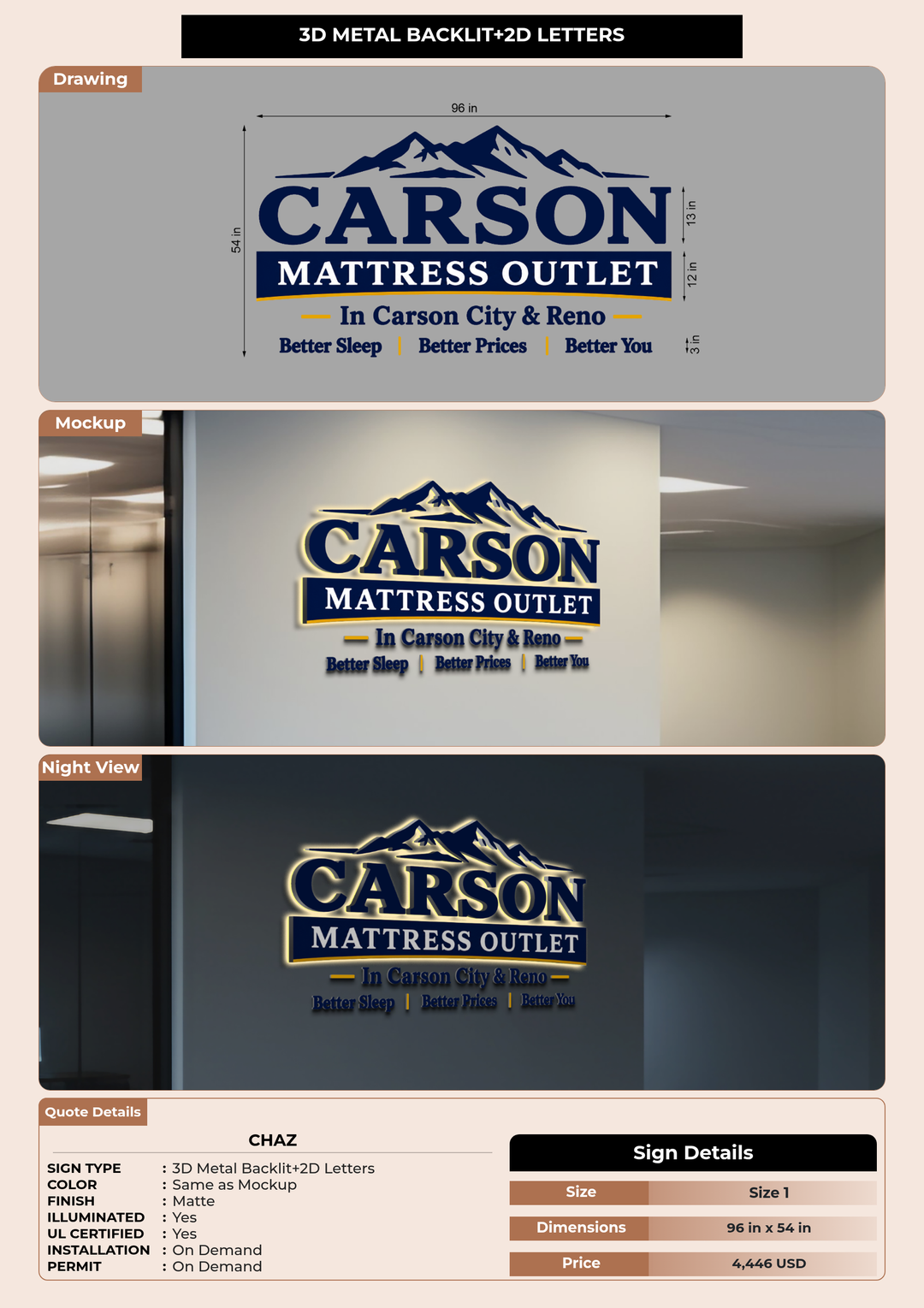 CUSTOM MOCKUP SIGN FOR Chaz