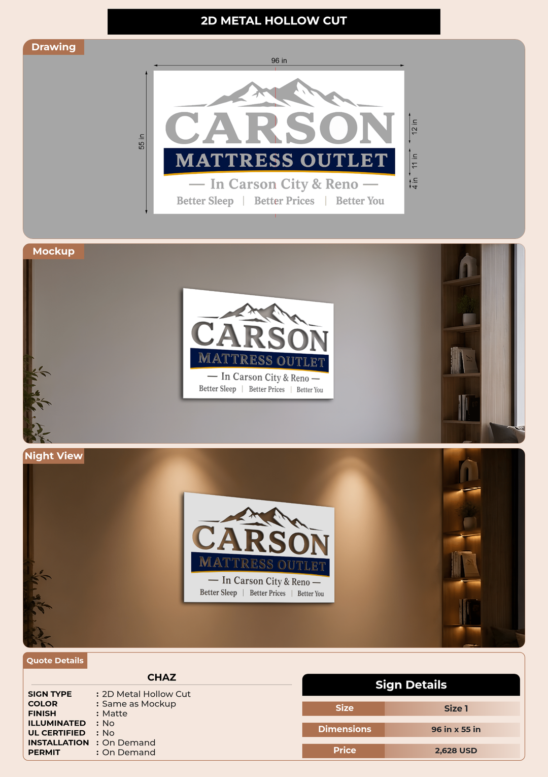 CUSTOM MOCKUP SIGN FOR Chaz