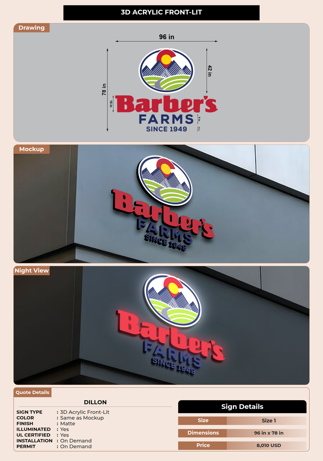 CUSTOM MOCKUP SIGN FOR Dillon