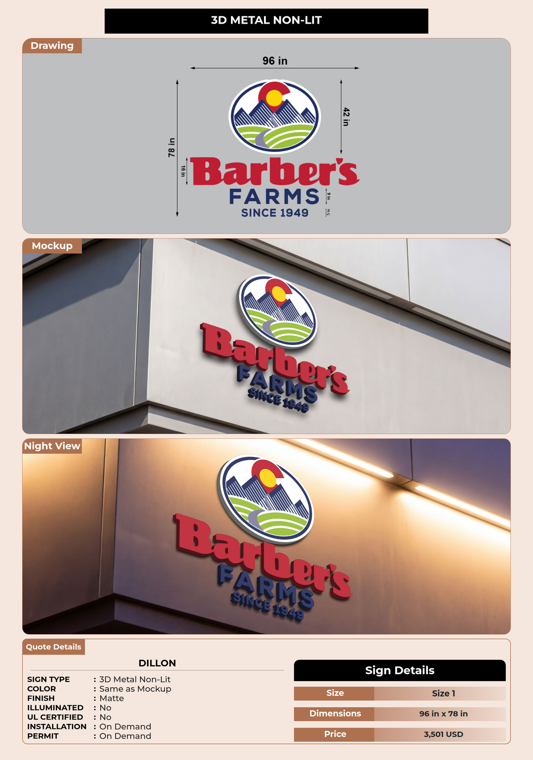 CUSTOM MOCKUP SIGN FOR Dillon