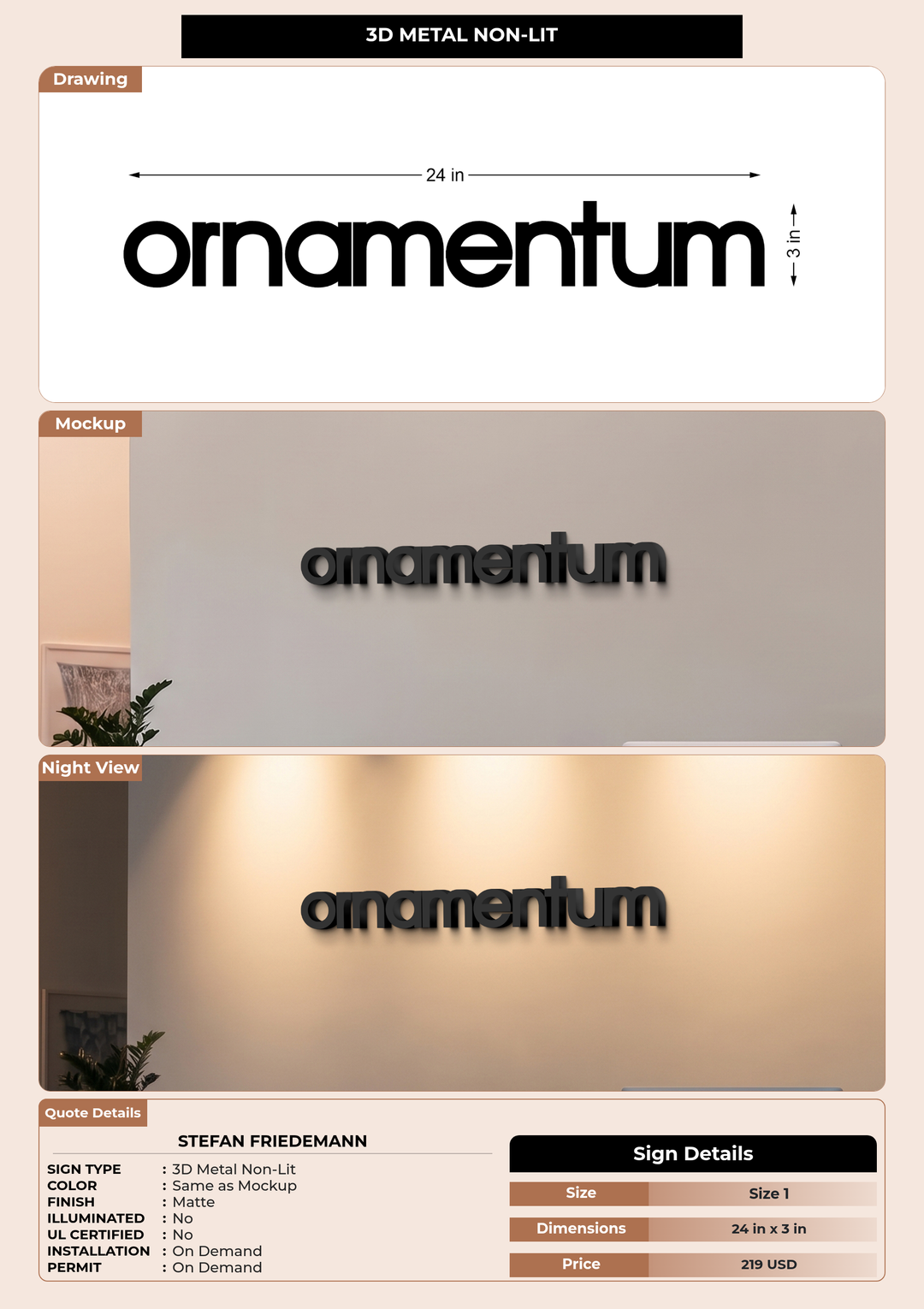 CUSTOM MOCKUP SIGN FOR Stefan Friedemann