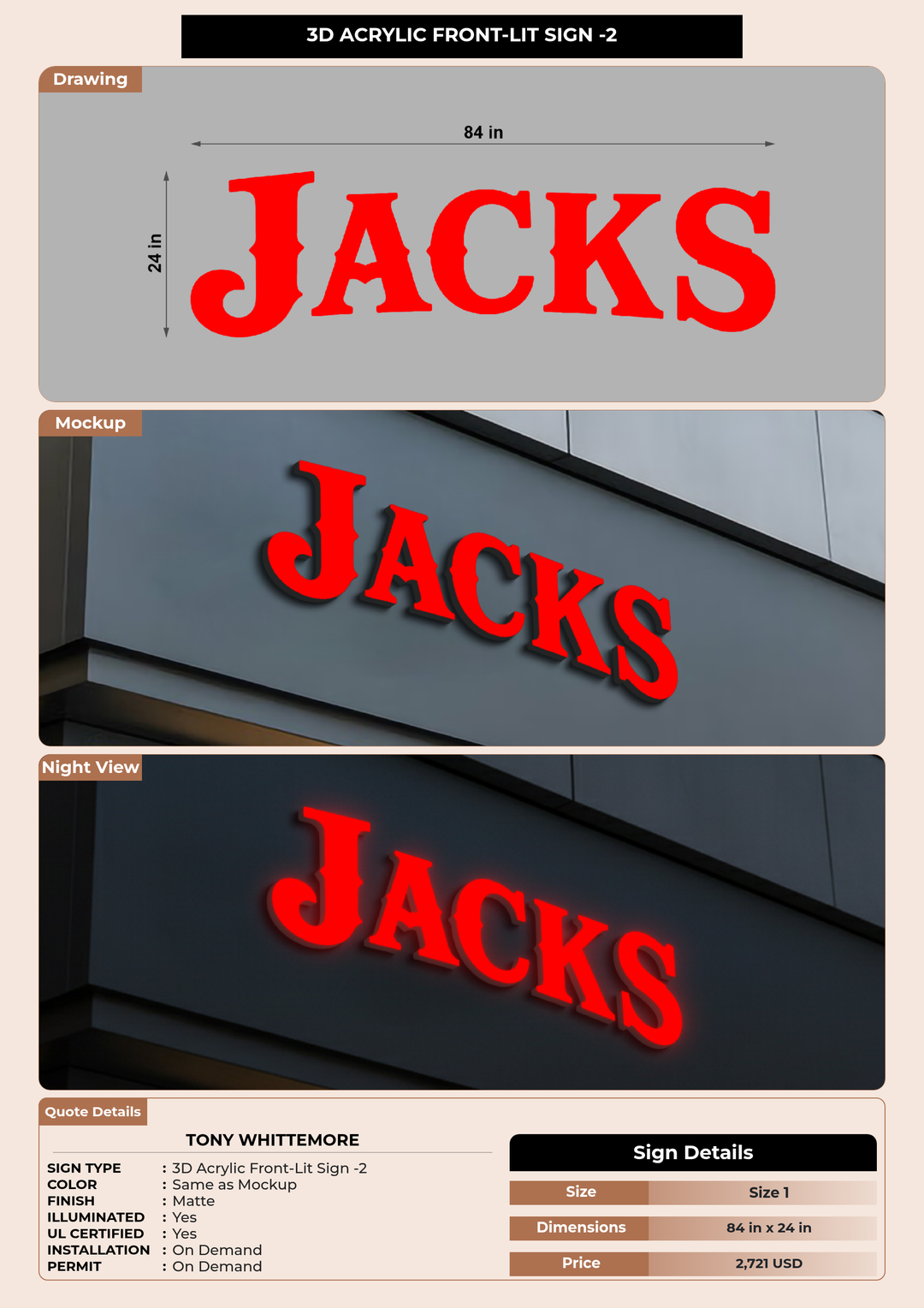 CUSTOM MOCKUP SIGN FOR Tony Whittemore