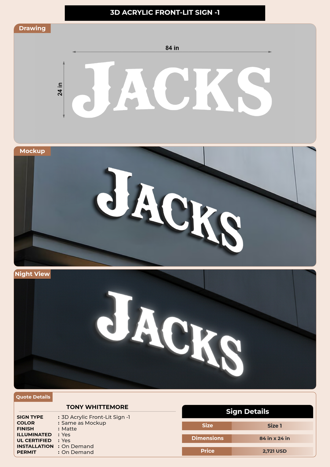CUSTOM MOCKUP SIGN FOR Tony Whittemore