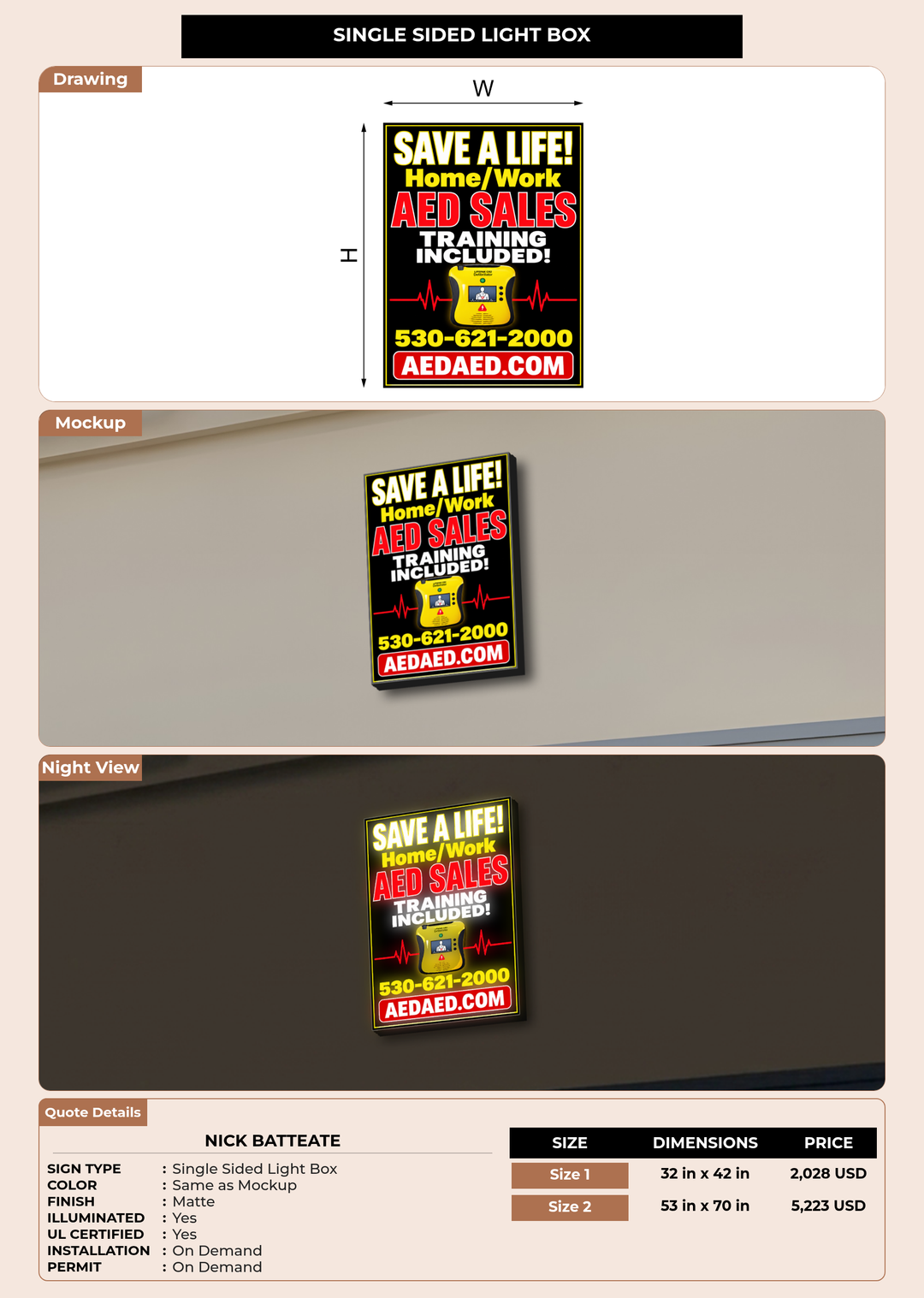 CUSTOM MOCKUP SIGN FOR Nick Batteate