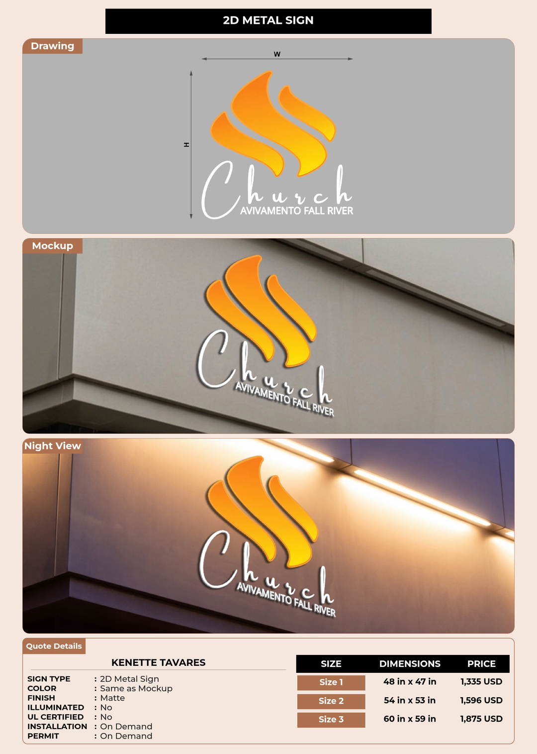 CUSTOM MOCKUP SIGN FOR Kenette Tavares
