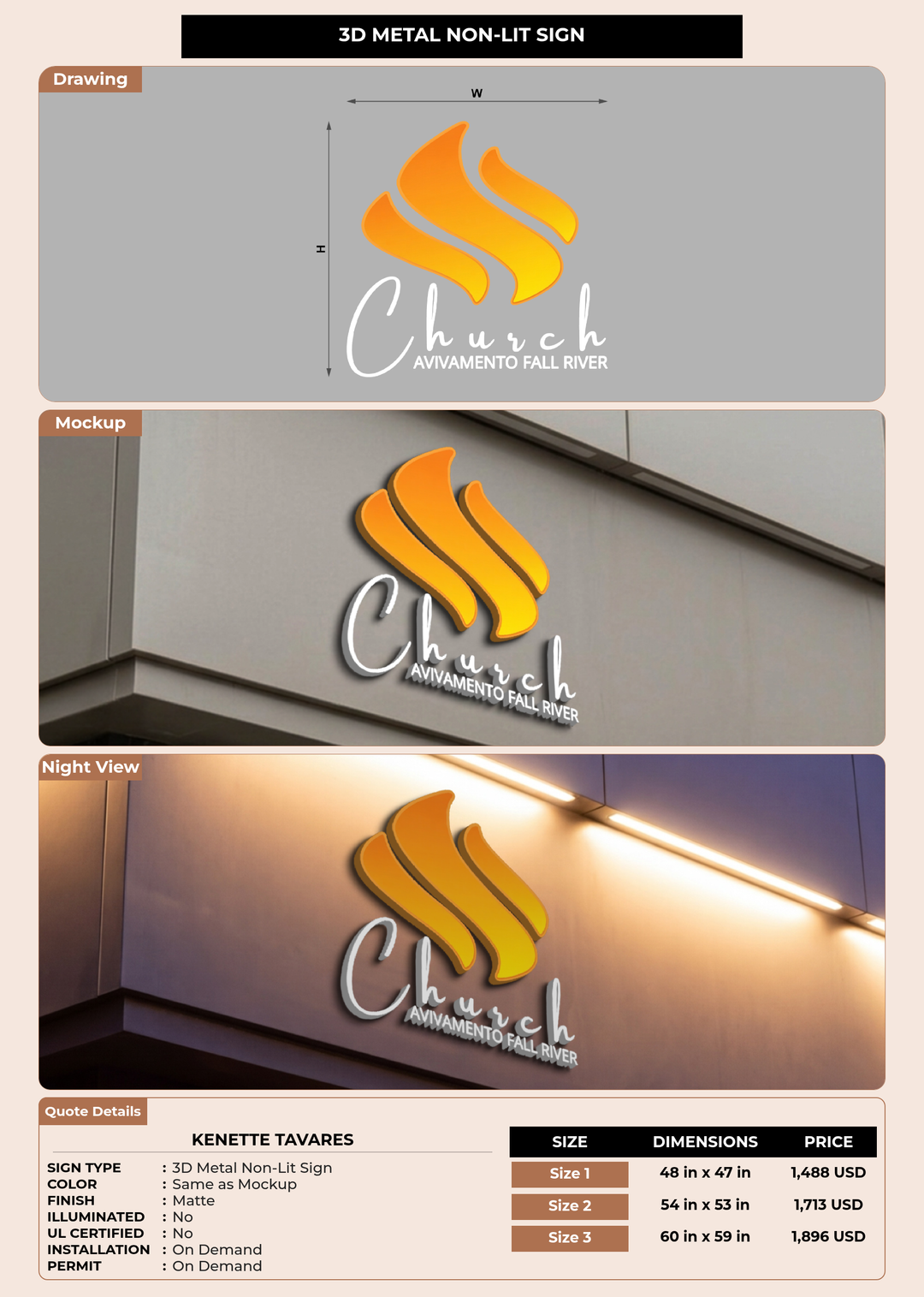 CUSTOM MOCKUP SIGN FOR Kenette Tavares