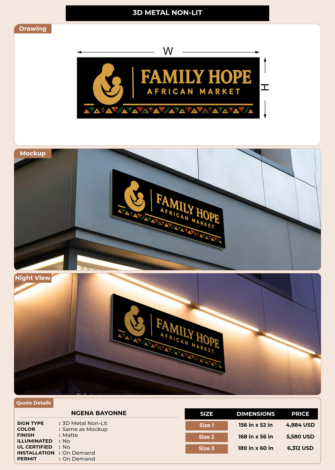 CUSTOM MOCKUP SIGN FOR Ngena Bayonne