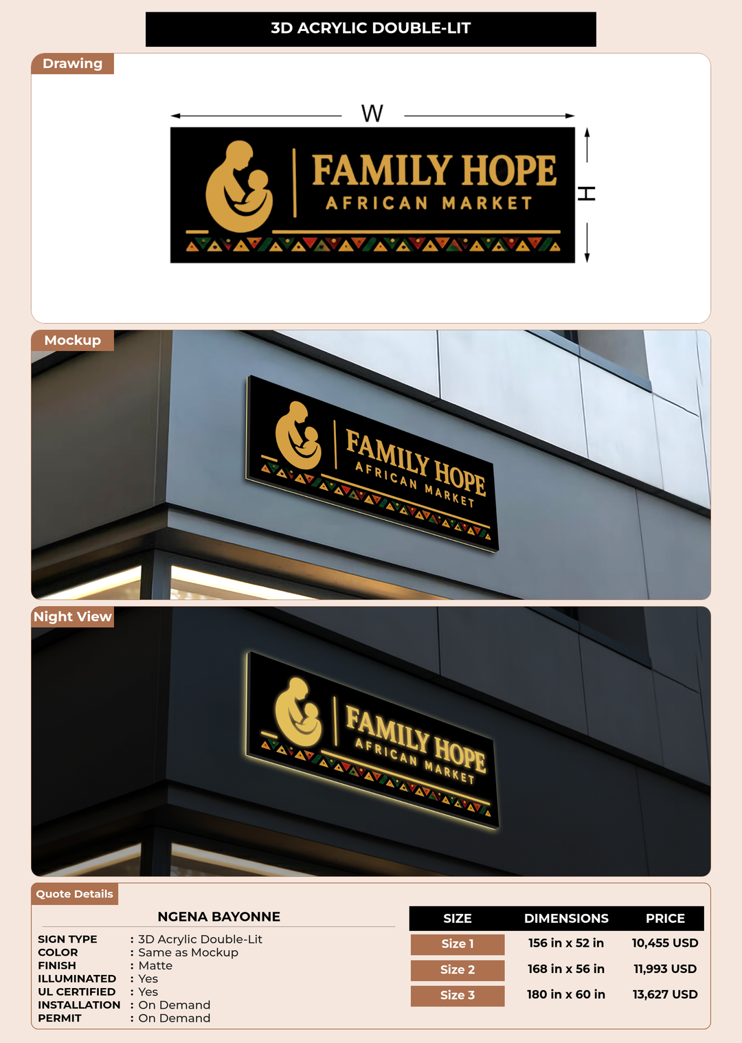 CUSTOM MOCKUP SIGN FOR Ngena Bayonne