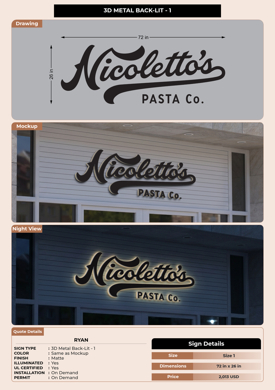 CUSTOM MOCKUP SIGN FOR Ryan
