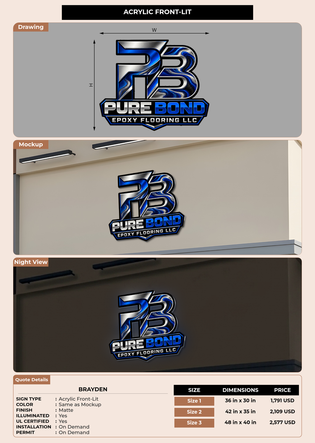 CUSTOM MOCKUP SIGN FOR Brayden
