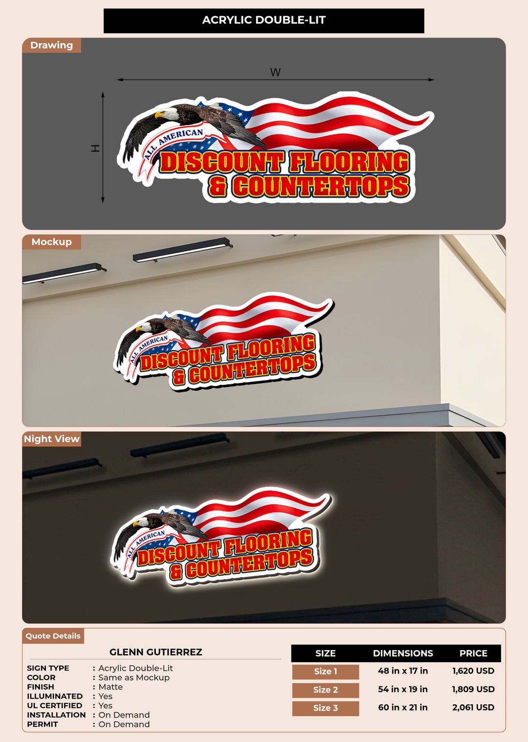 CUSTOM MOCKUP SIGN FOR Glenn Gutierrez