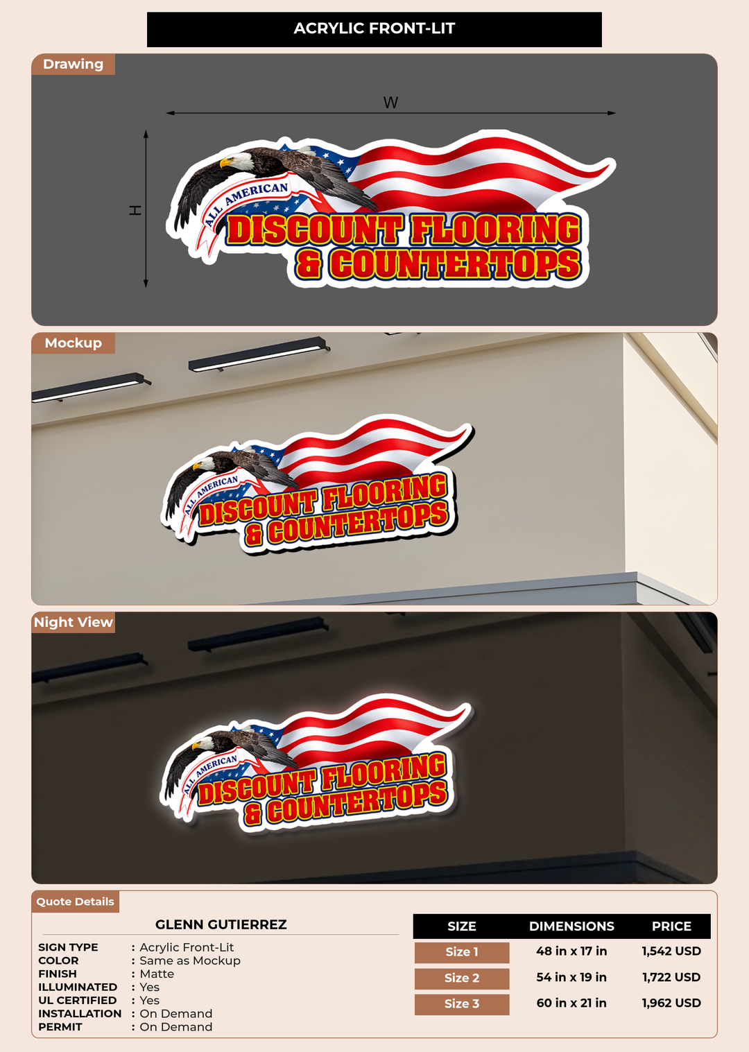 CUSTOM MOCKUP SIGN FOR Glenn Gutierrez