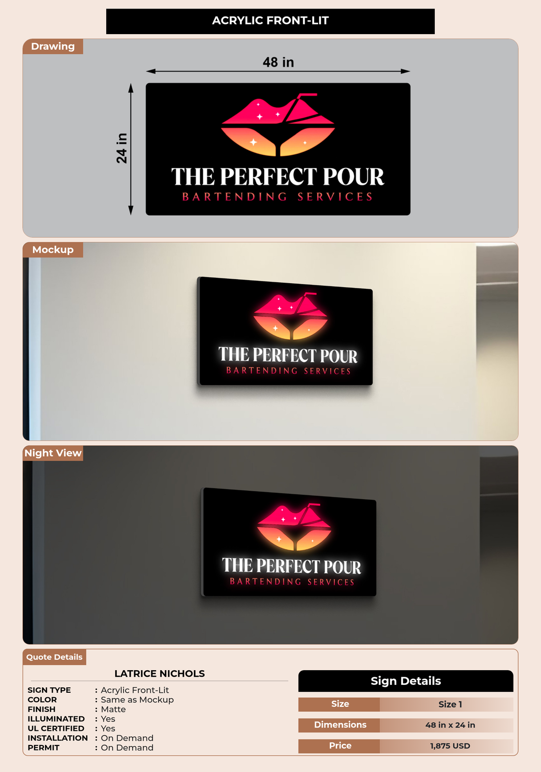 CUSTOM MOCKUP SIGN FOR Latrice Nichols