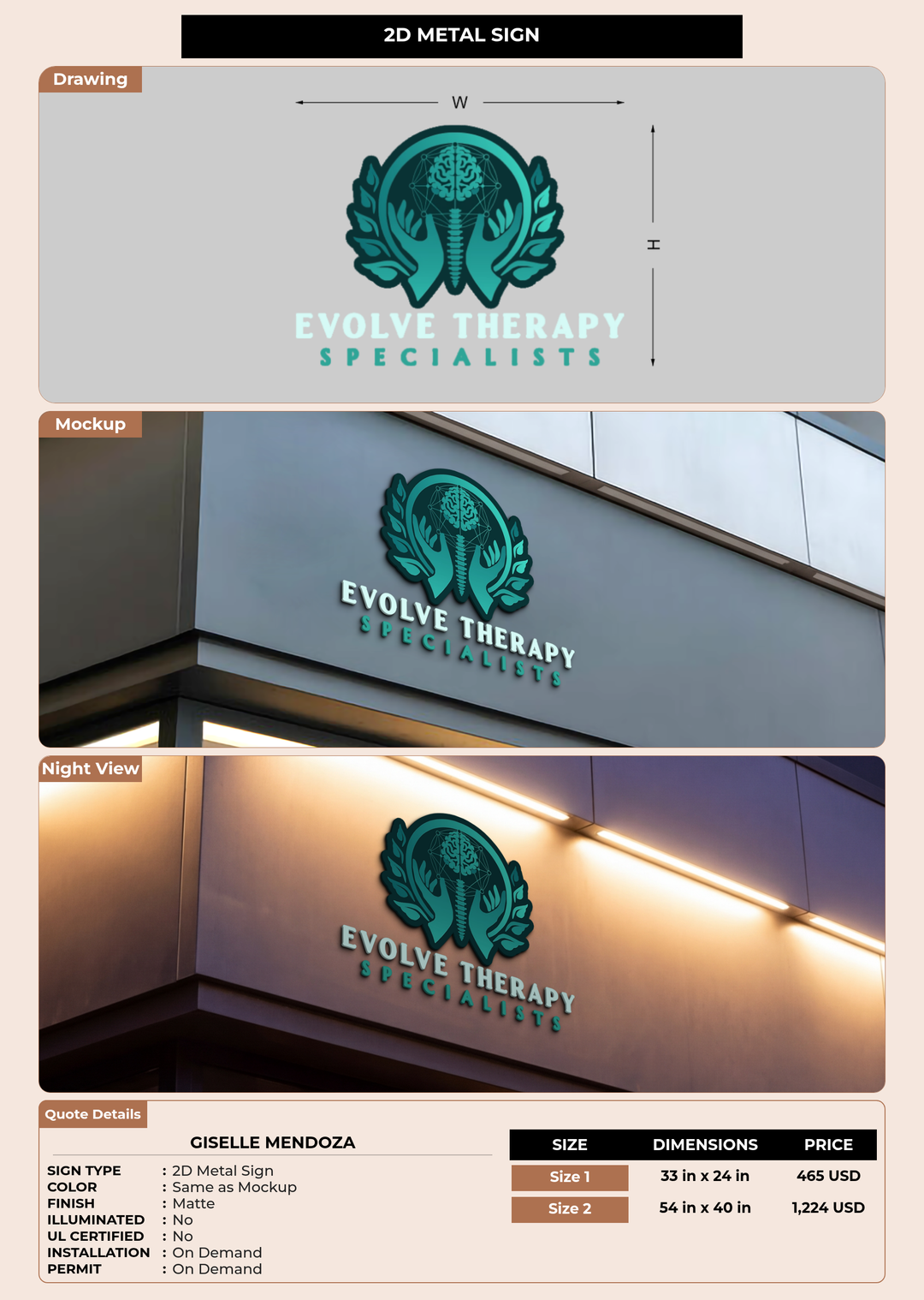 CUSTOM MOCKUP SIGN FOR Giselle Mendoza