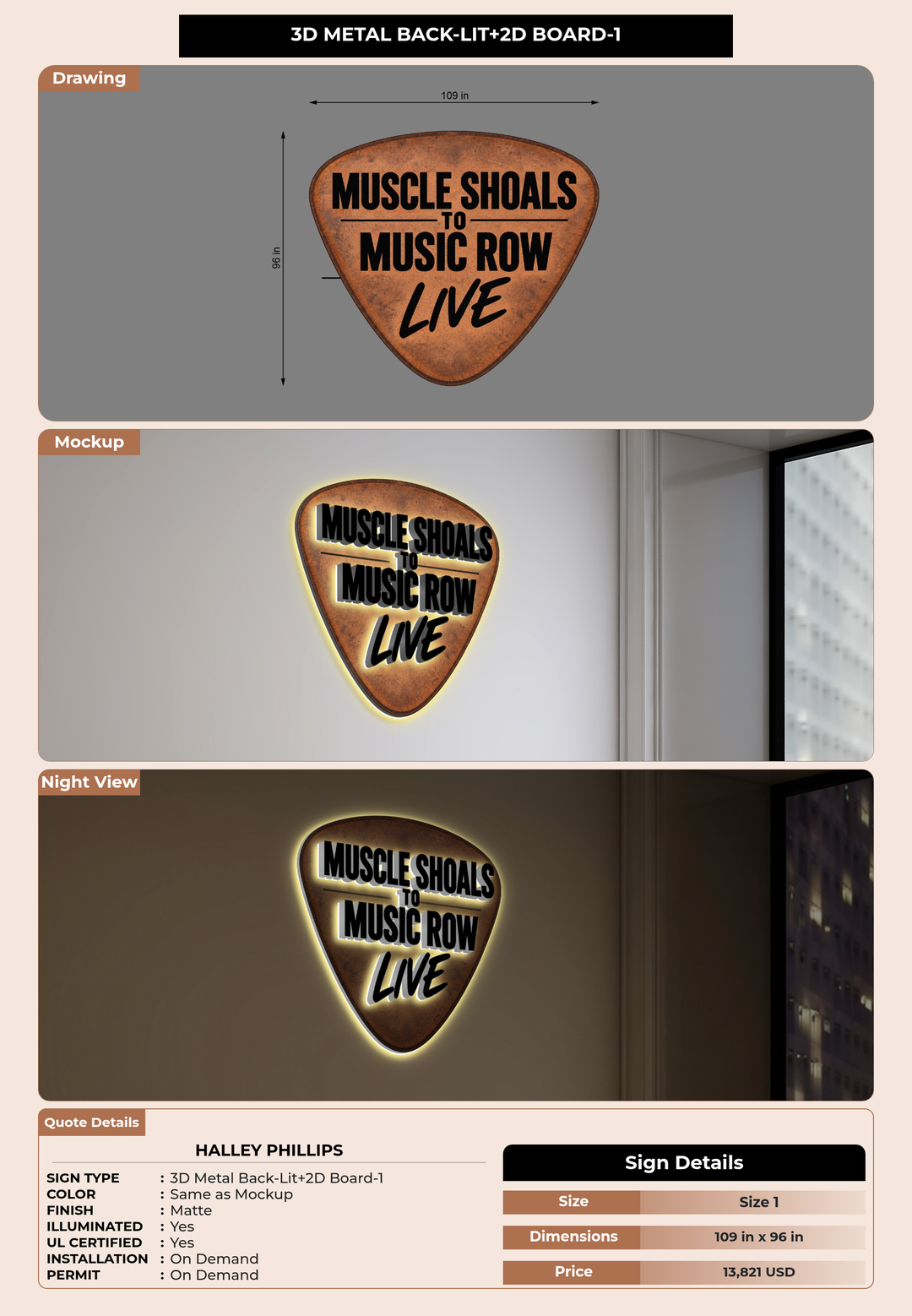 CUSTOM MOCKUP SIGN FOR Halley Phillips