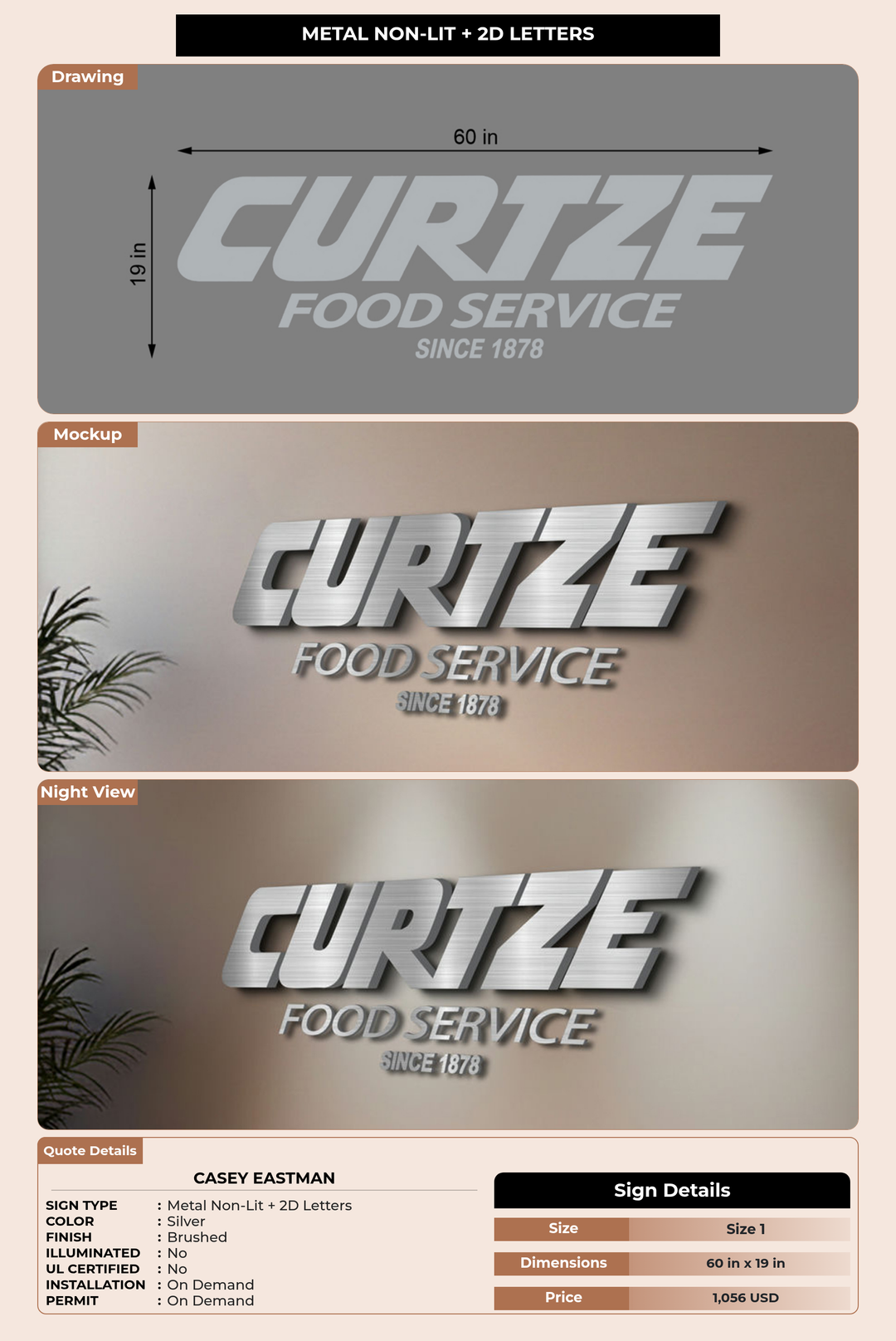CUSTOM MOCKUP SIGN FOR Casey Eastman