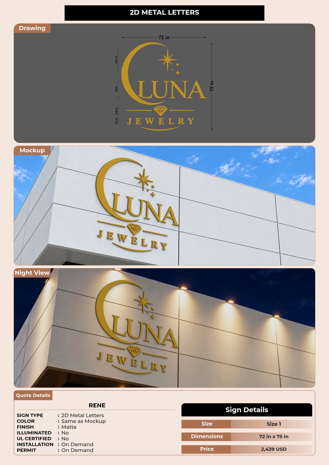 CUSTOM MOCKUP SIGN FOR Rene