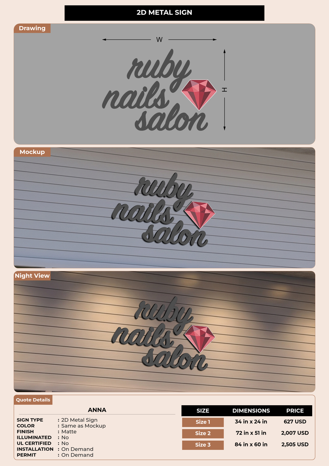 CUSTOM MOCKUP SIGN FOR Anna