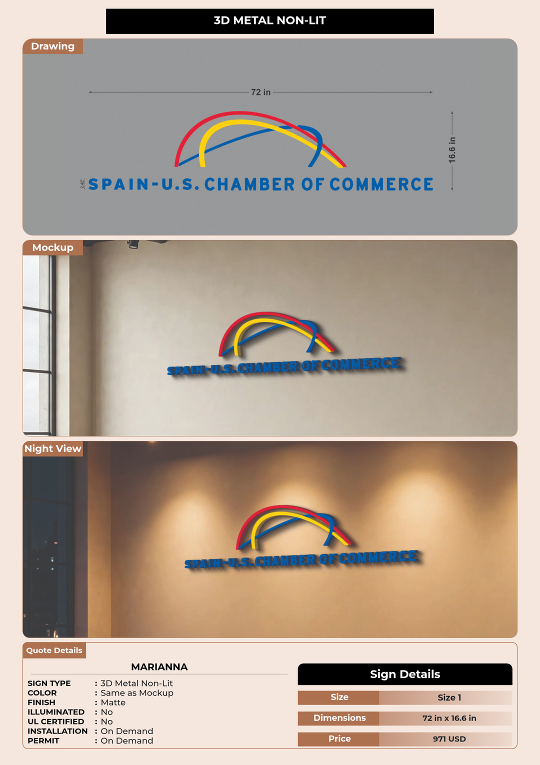 CUSTOM MOCKUP SIGN FOR Marianna
