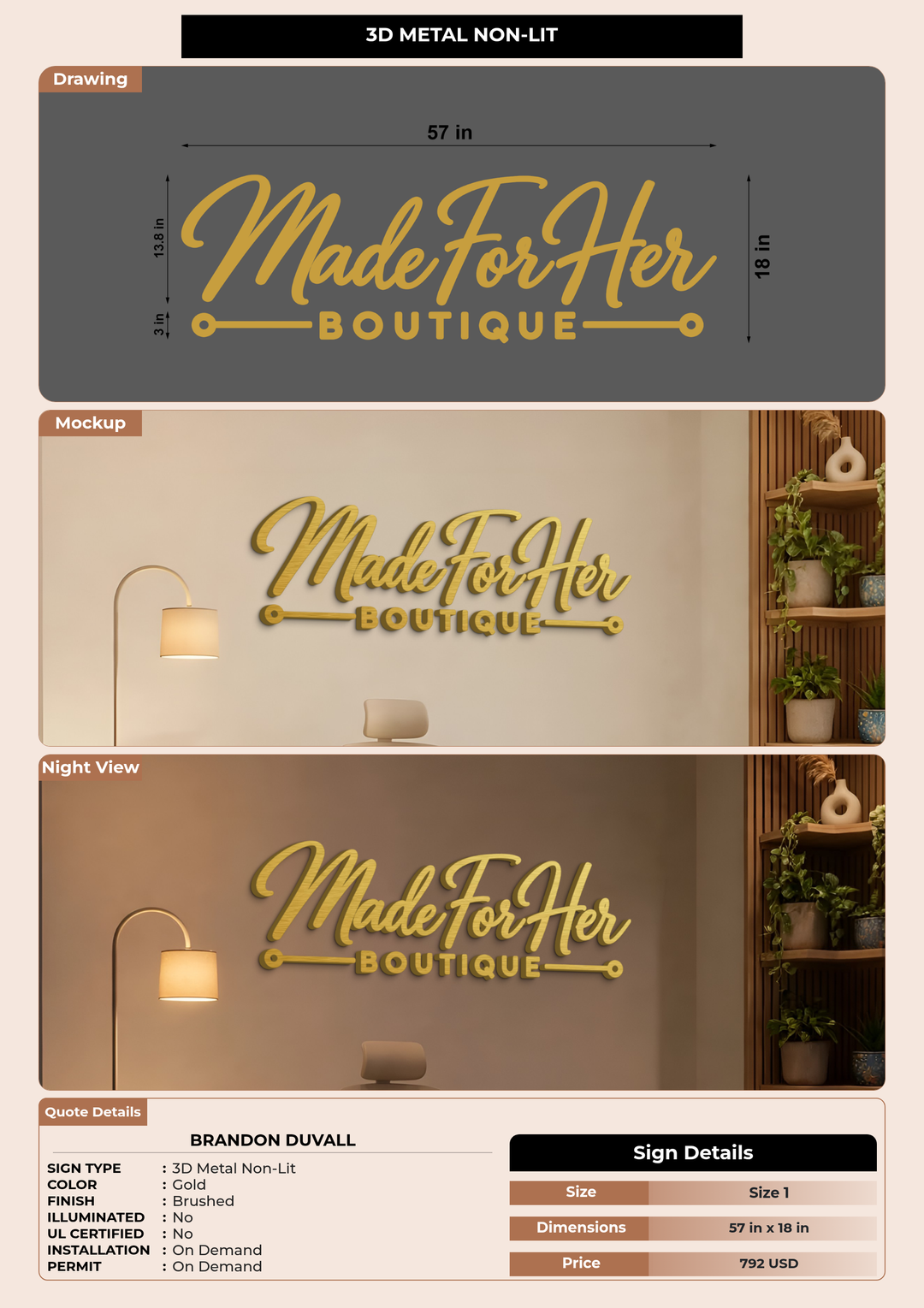 CUSTOM MOCKUP SIGN FOR Brandon Duvall