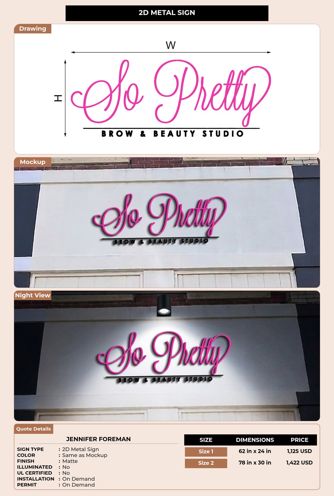 CUSTOM MOCKUP SIGN FOR Jennifer Foreman