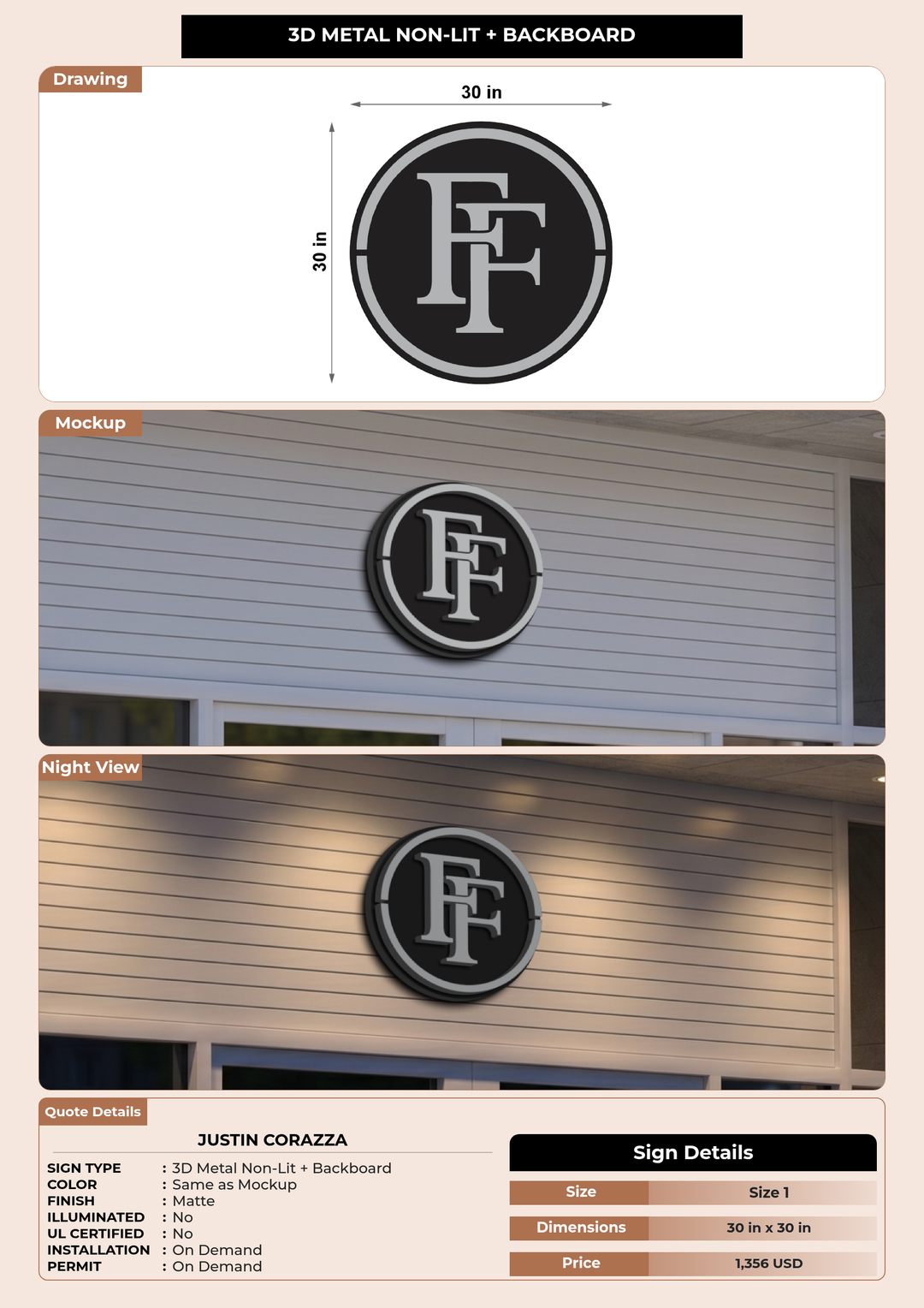 CUSTOM MOCKUP SIGN FOR Justin Corazza