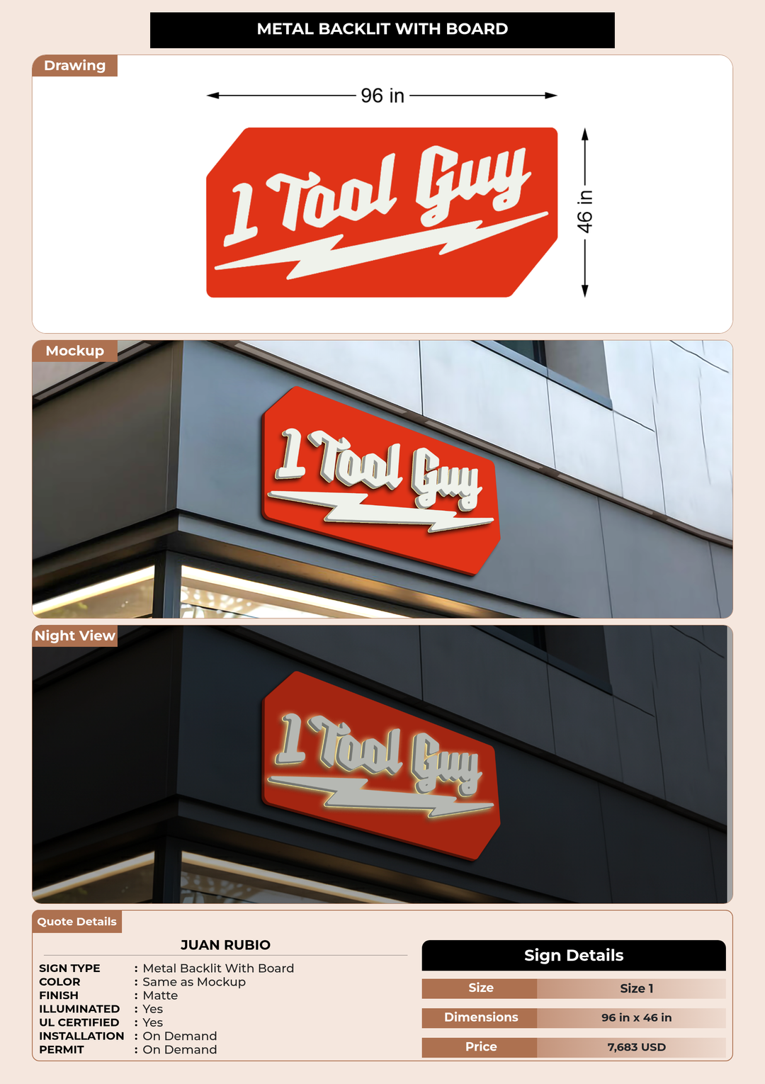 CUSTOM MOCKUP SIGN FOR Juan Rubio