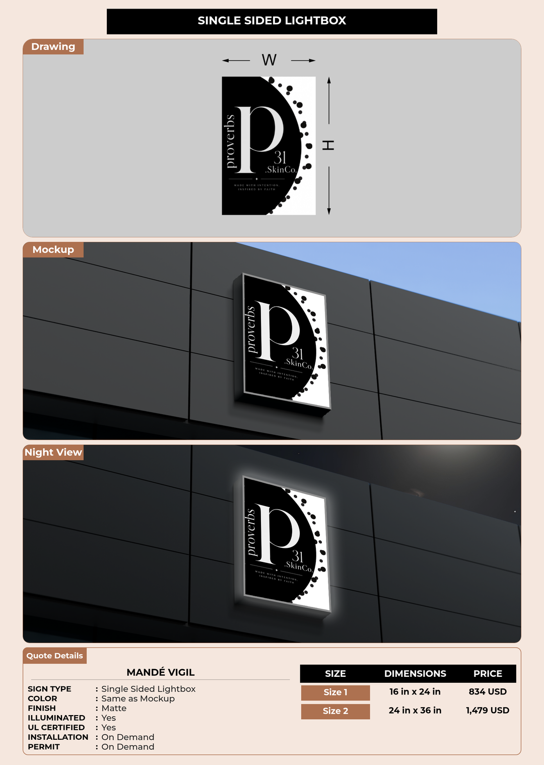 CUSTOM MOCKUP SIGN FOR Mandé Vigil