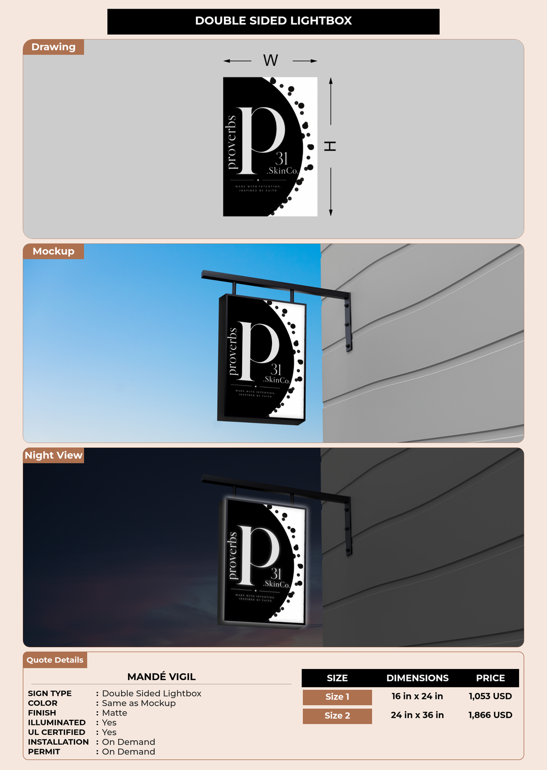 CUSTOM MOCKUP SIGN FOR Mandé Vigil