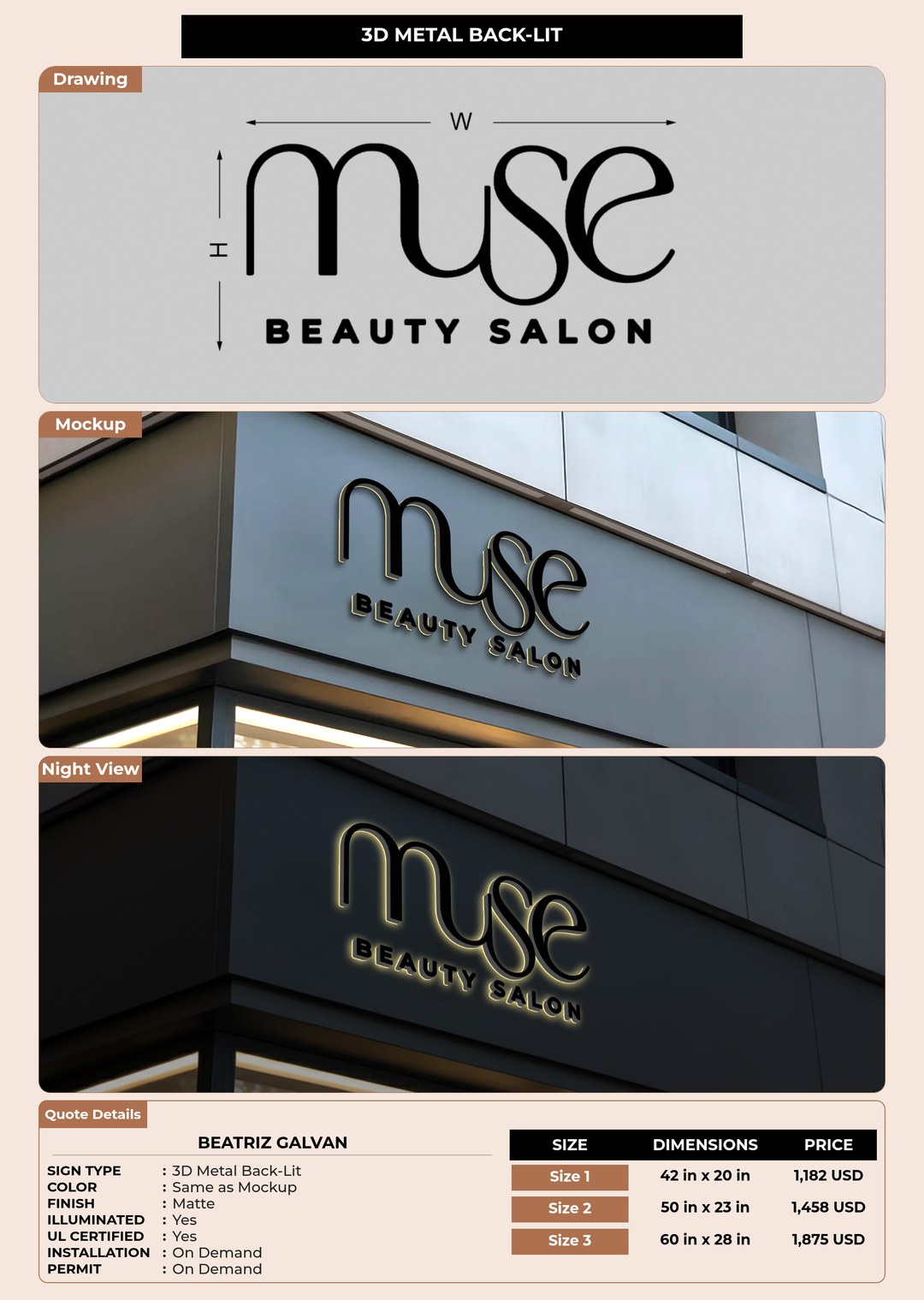 CUSTOM MOCKUP SIGN FOR Beatriz Galvan