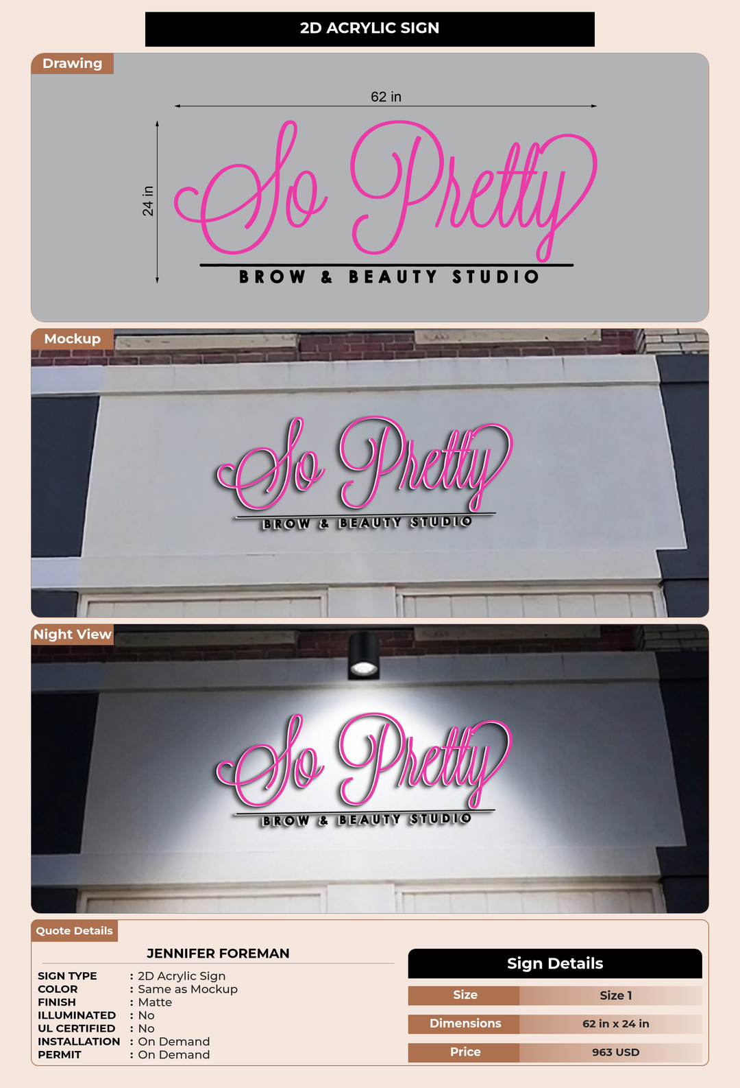 CUSTOM MOCKUP SIGN FOR Jennifer Foreman
