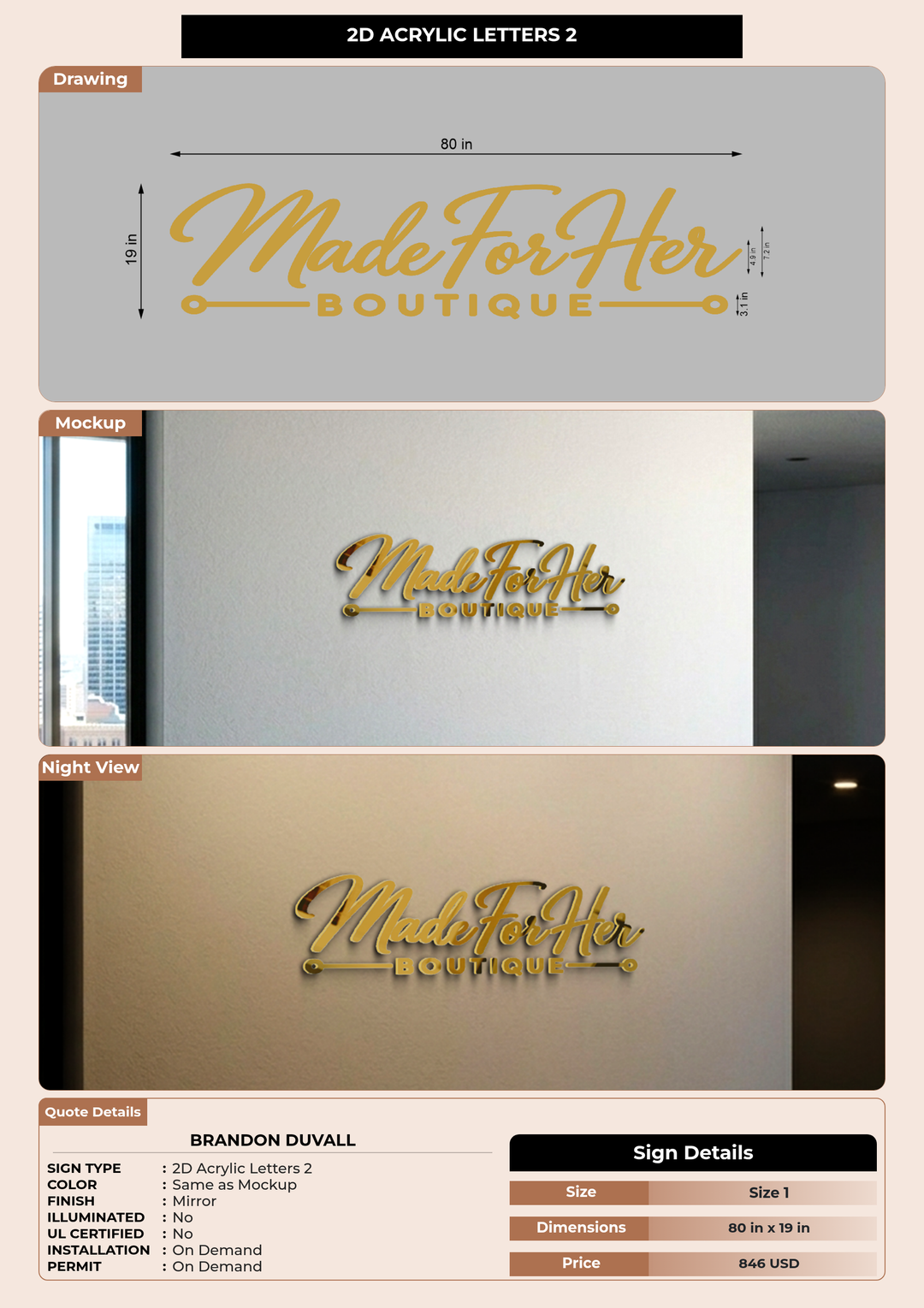 CUSTOM MOCKUP SIGN FOR Brandon Duvall