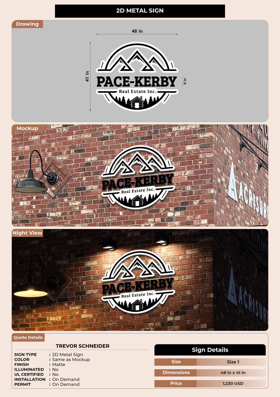 CUSTOM MOCKUP SIGN FOR Trevor Schneider