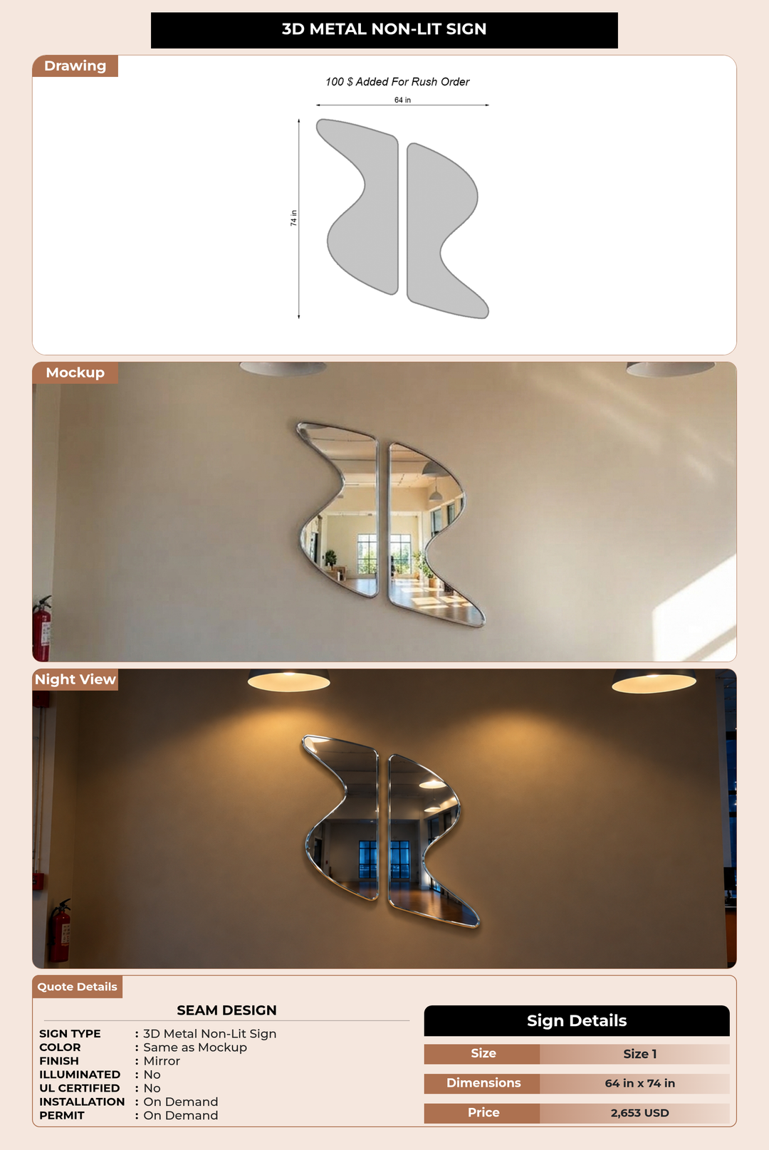 CUSTOM MOCKUP SIGN FOR Seam Design