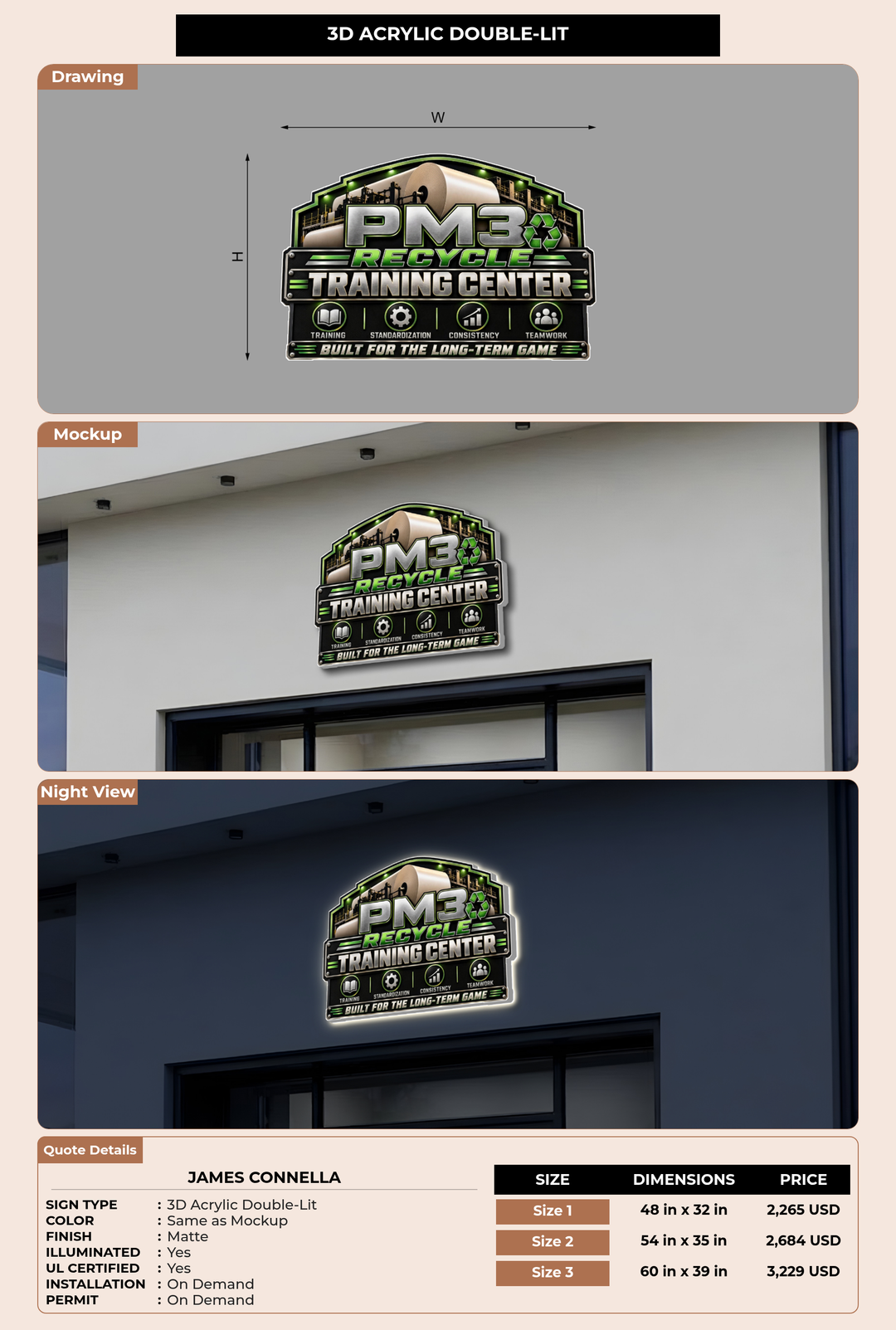 CUSTOM MOCKUP SIGN FOR James Connella