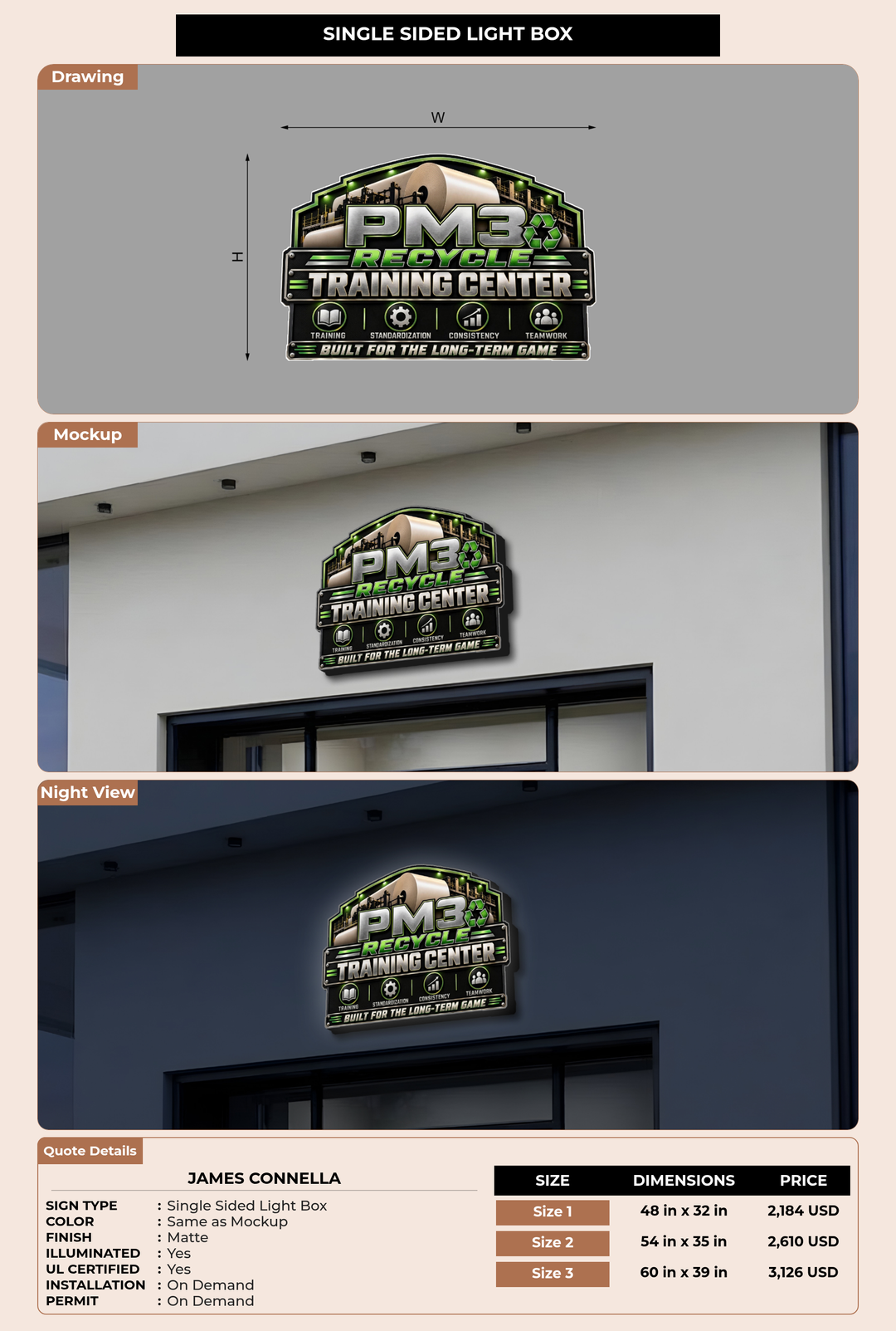 CUSTOM MOCKUP SIGN FOR James Connella