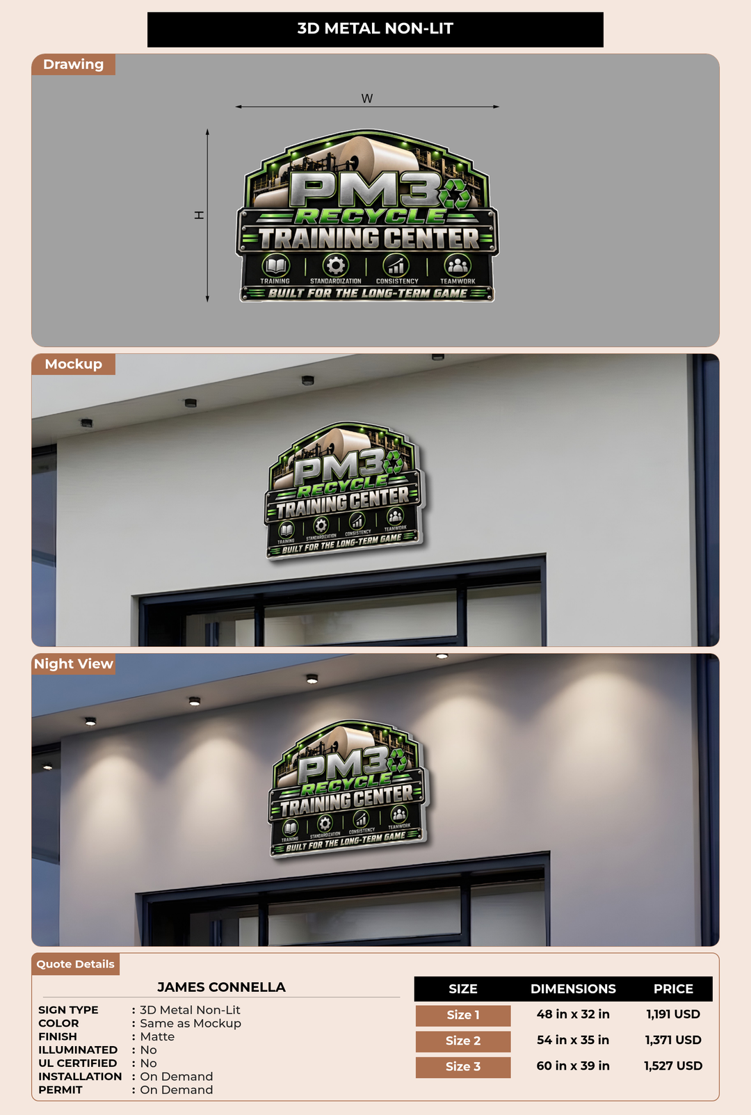 CUSTOM MOCKUP SIGN FOR James Connella