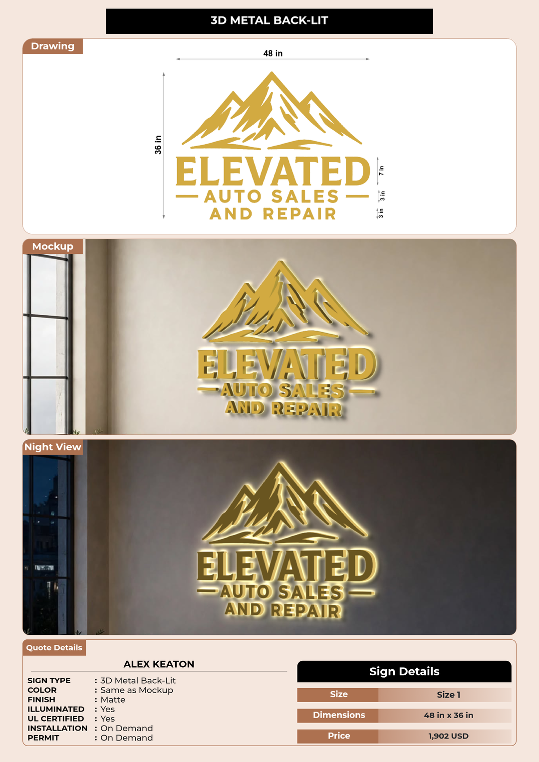 CUSTOM MOCKUP SIGN FOR Alex Keaton