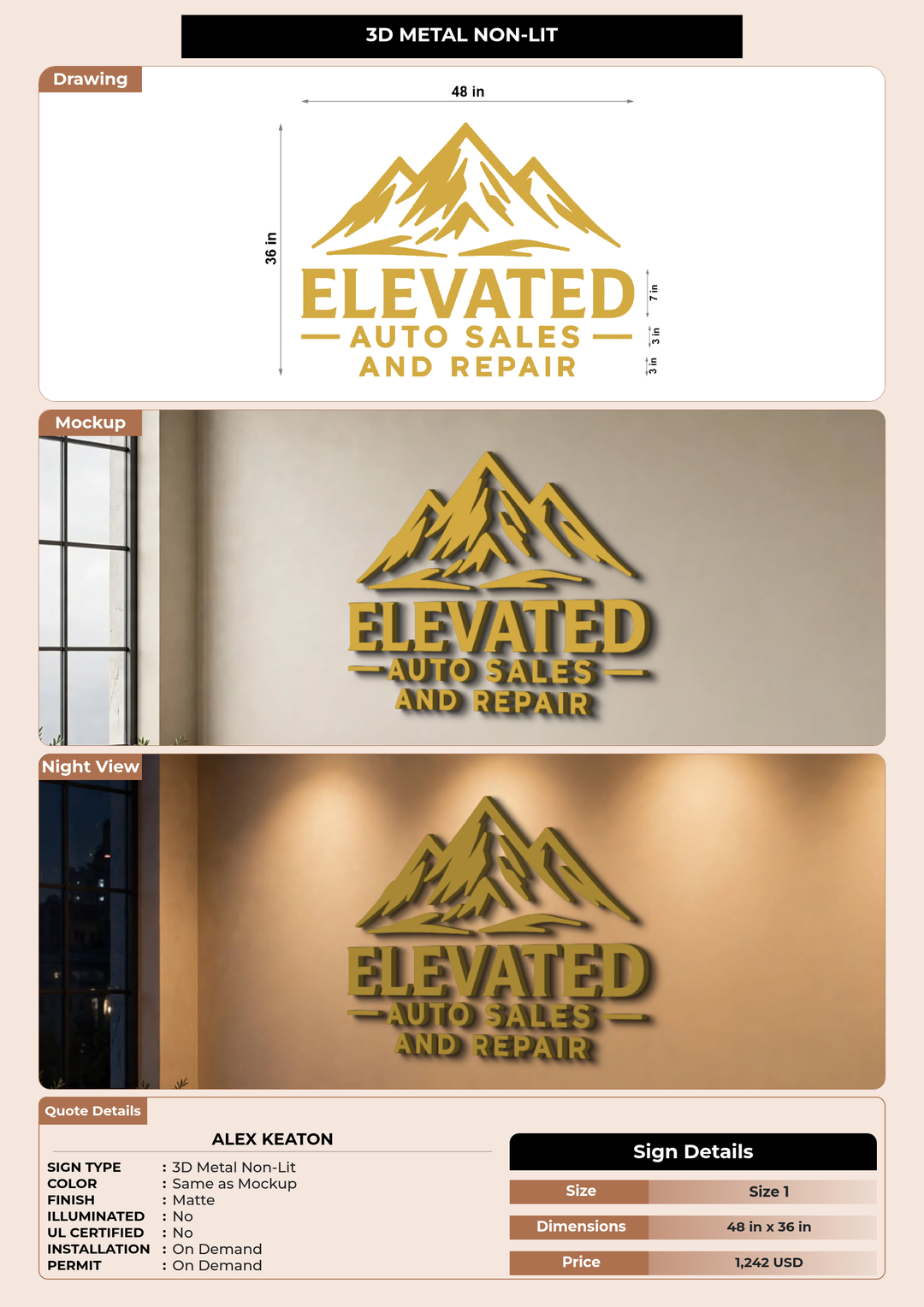 CUSTOM MOCKUP SIGN FOR Alex Keaton
