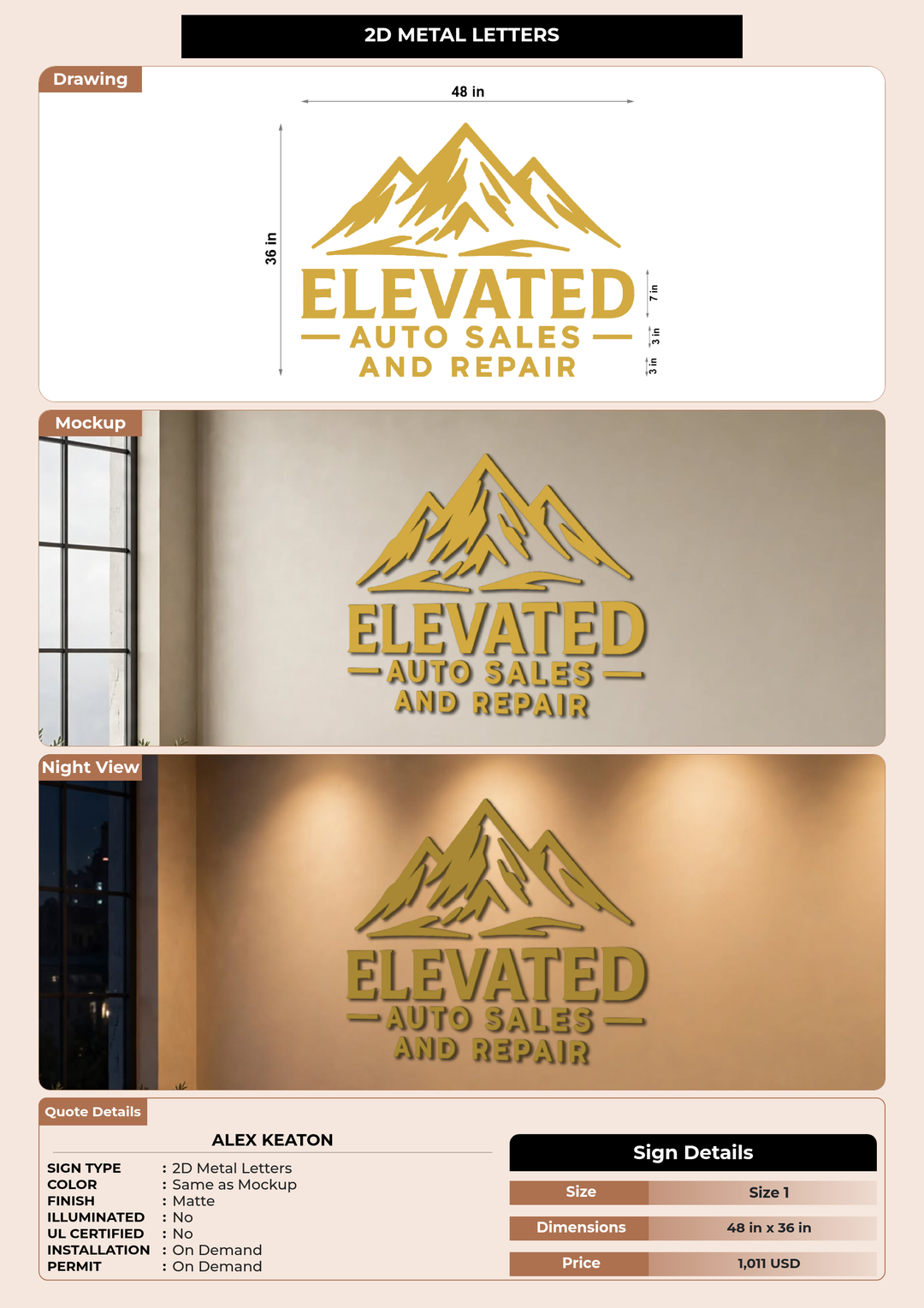 CUSTOM MOCKUP SIGN FOR Alex Keaton