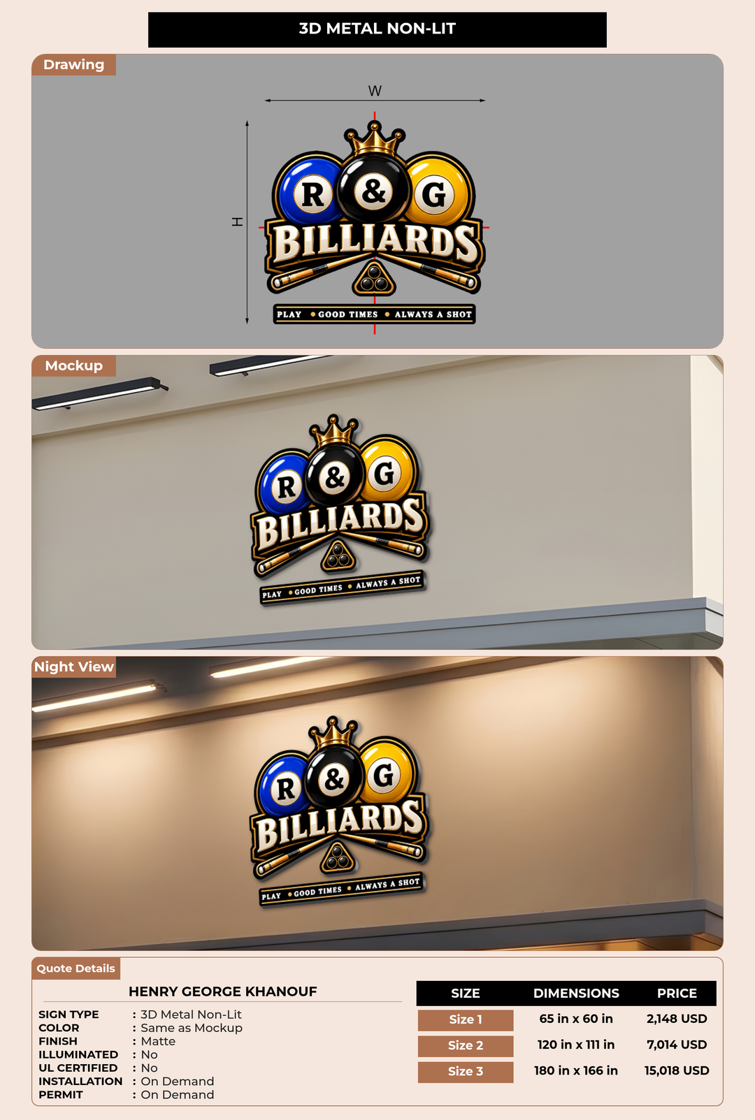 CUSTOM MOCKUP SIGN FOR henry george khanouf