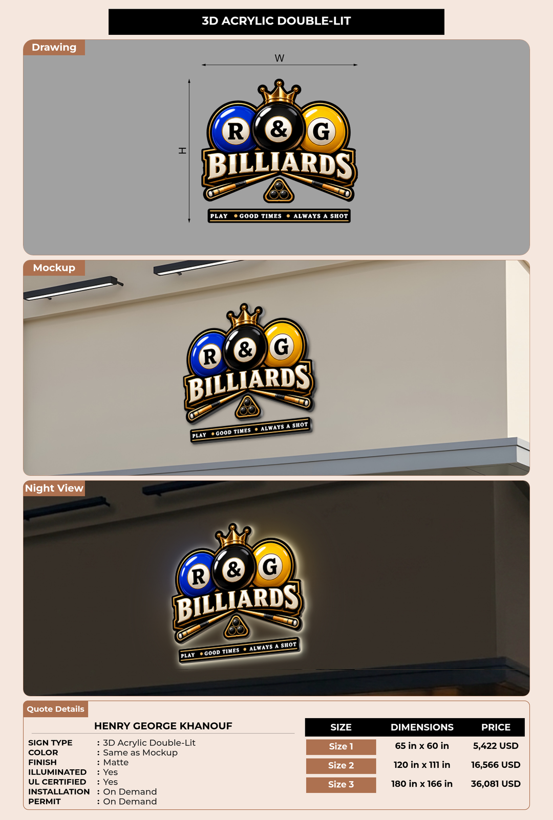 CUSTOM MOCKUP SIGN FOR henry george khanouf