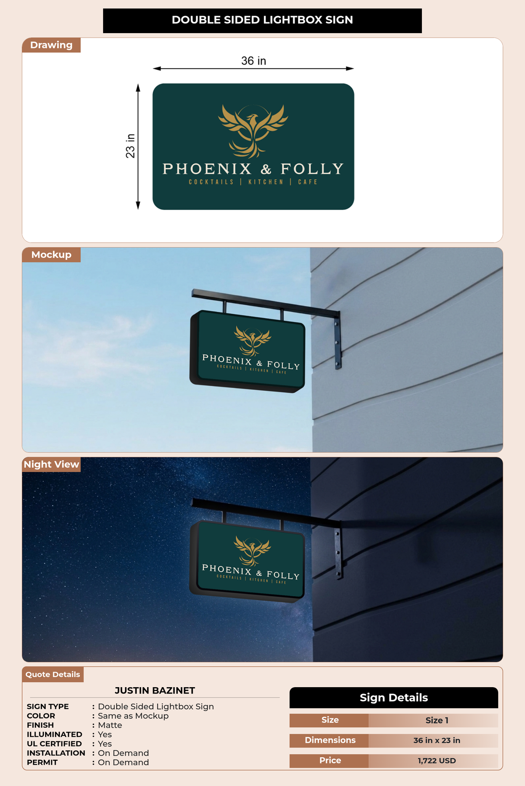 CUSTOM MOCKUP SIGN FOR Justin Bazinet