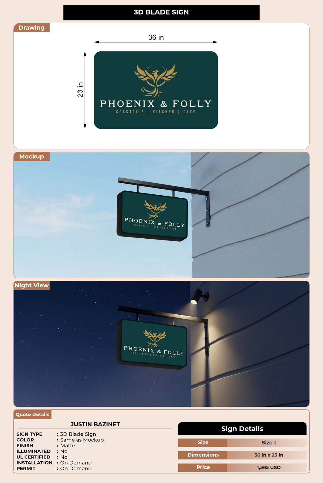 CUSTOM MOCKUP SIGN FOR Justin Bazinet