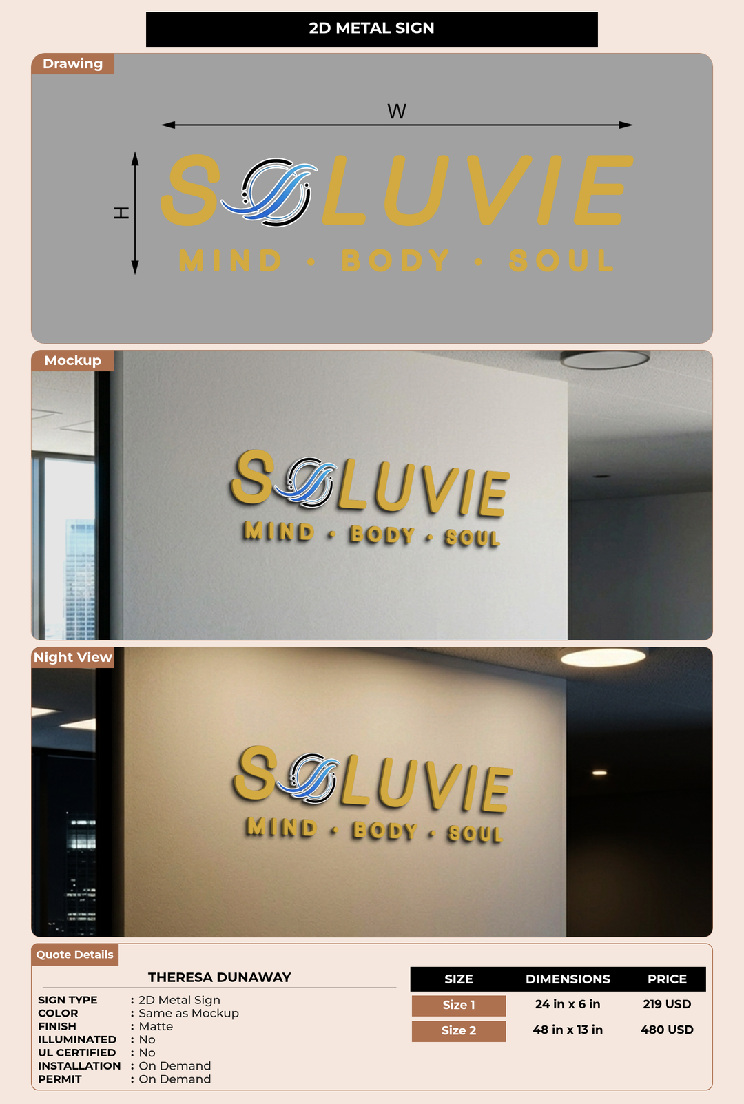 CUSTOM MOCKUP SIGN FOR THERESA DUNAWAY