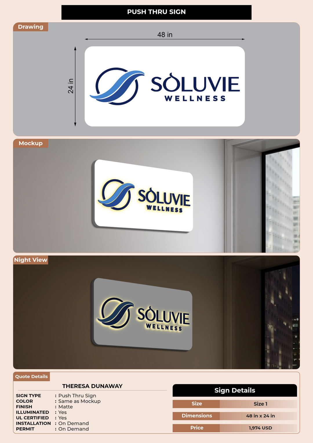 CUSTOM MOCKUP SIGN FOR THERESA DUNAWAY