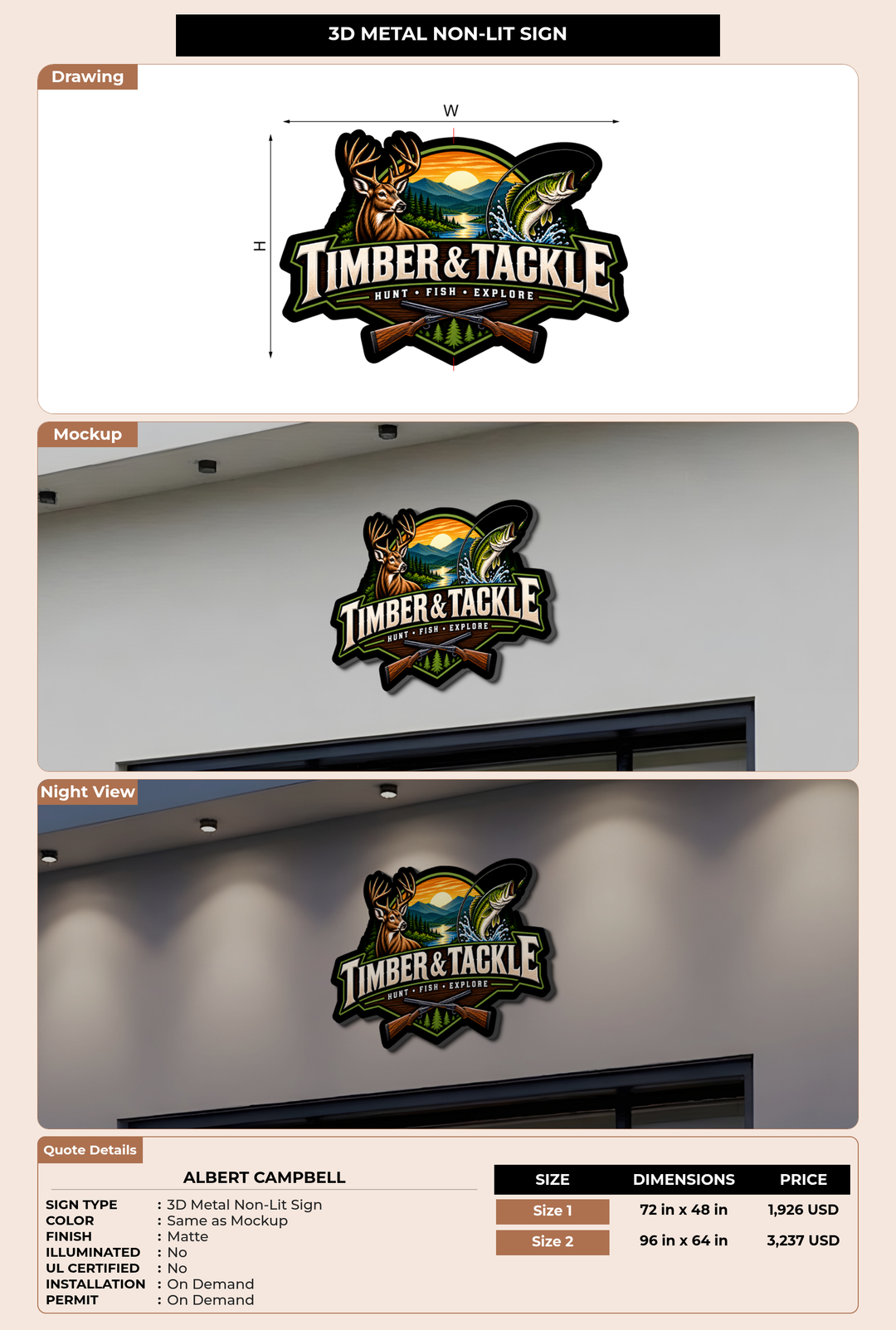 CUSTOM MOCKUP SIGN FOR Albert Campbell